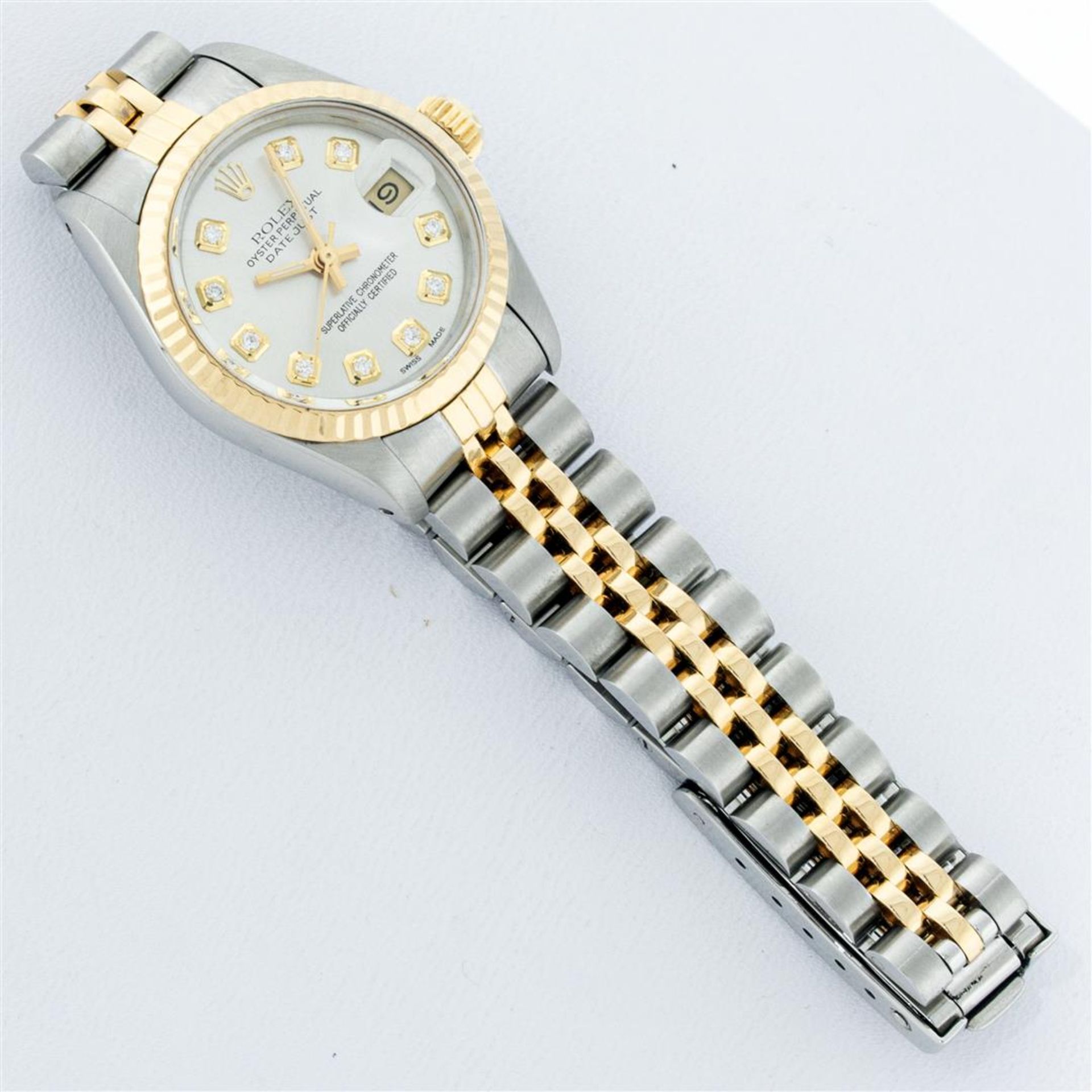Rolex Ladies 2 Tone Silver Diamond 26MM Datejust Wristwatch - Image 7 of 9