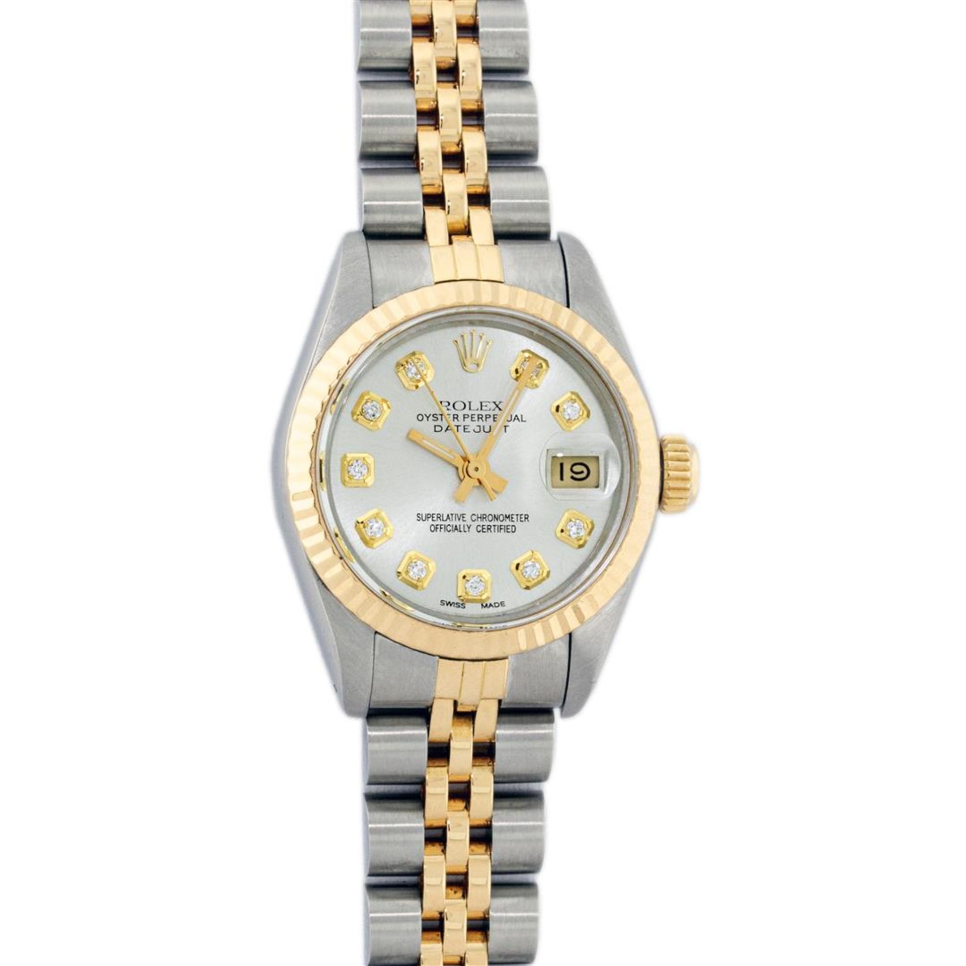 Rolex Ladies 2 Tone Silver Diamond 26MM Datejust Wristwatch - Image 2 of 9