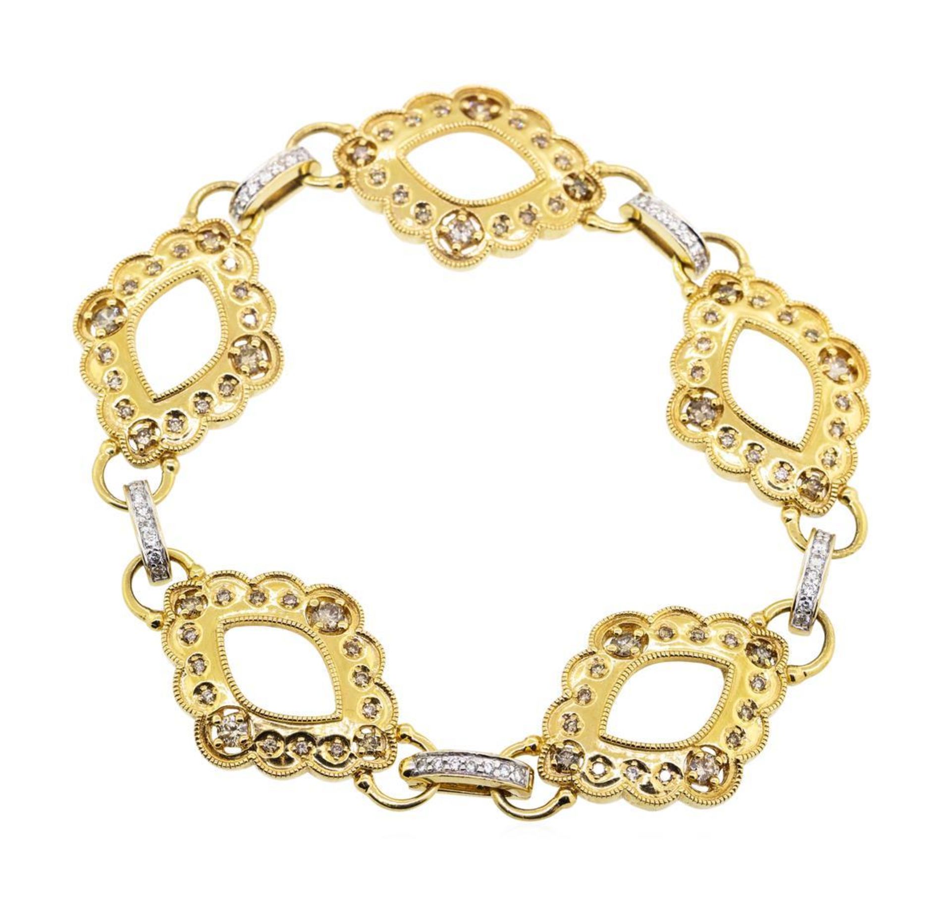 1.18 ctw Diamond Bracelet - 18KT Yellow Gold - Image 2 of 6