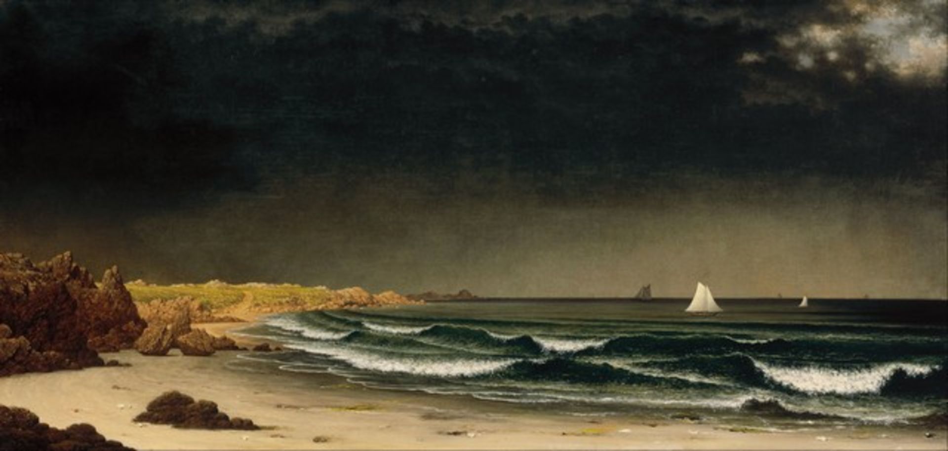 Martin Johnson Heade - Approaching Storm on Beach Near Newport