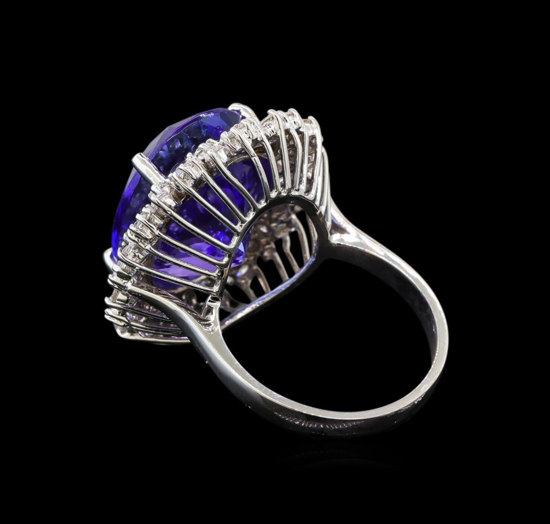 GIA Cert 16.94 ctw Tanzanite and Diamond Ring - 14KT White Gold - Image 3 of 7