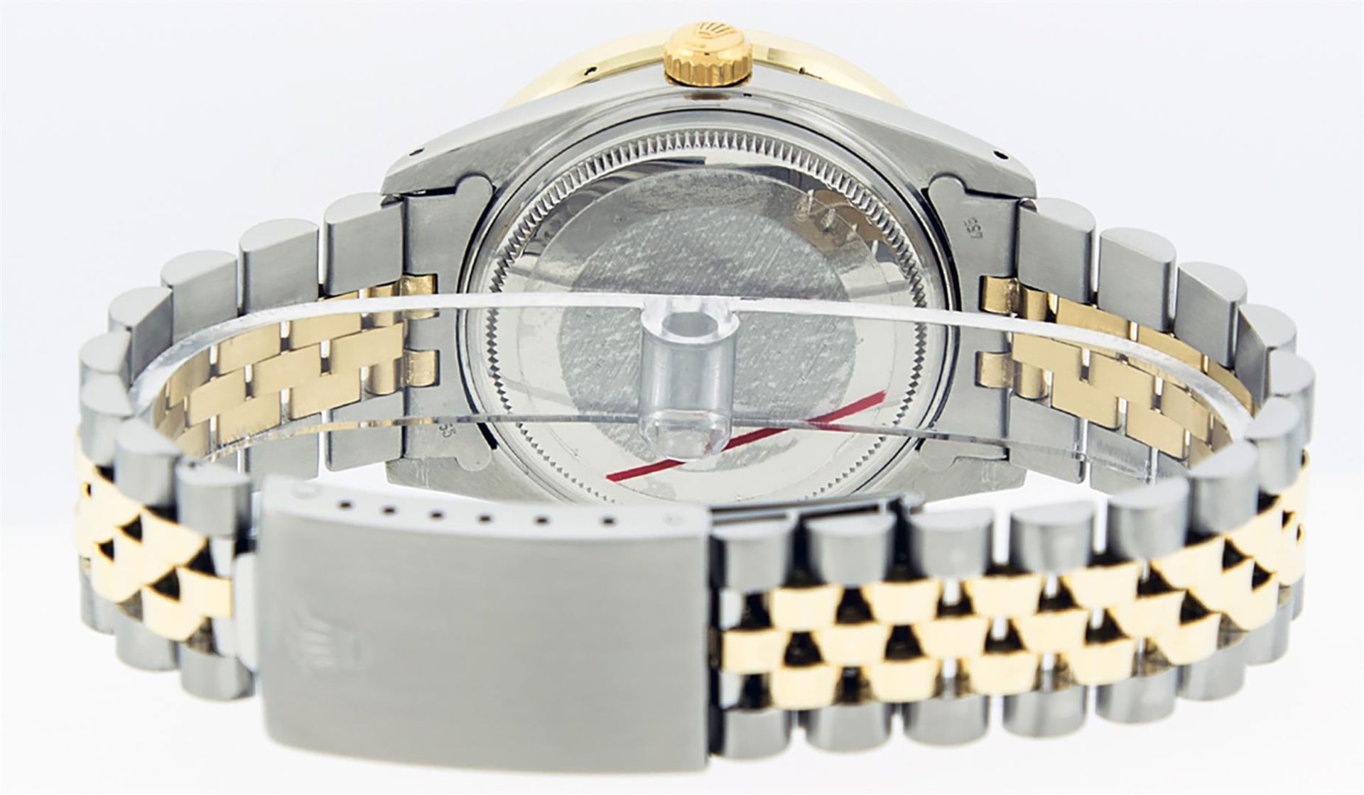 Rolex Mens 2 Tone Mother Of Pearl 3 ctw Channel Set Diamond Datejust Wristwatch - Image 7 of 9