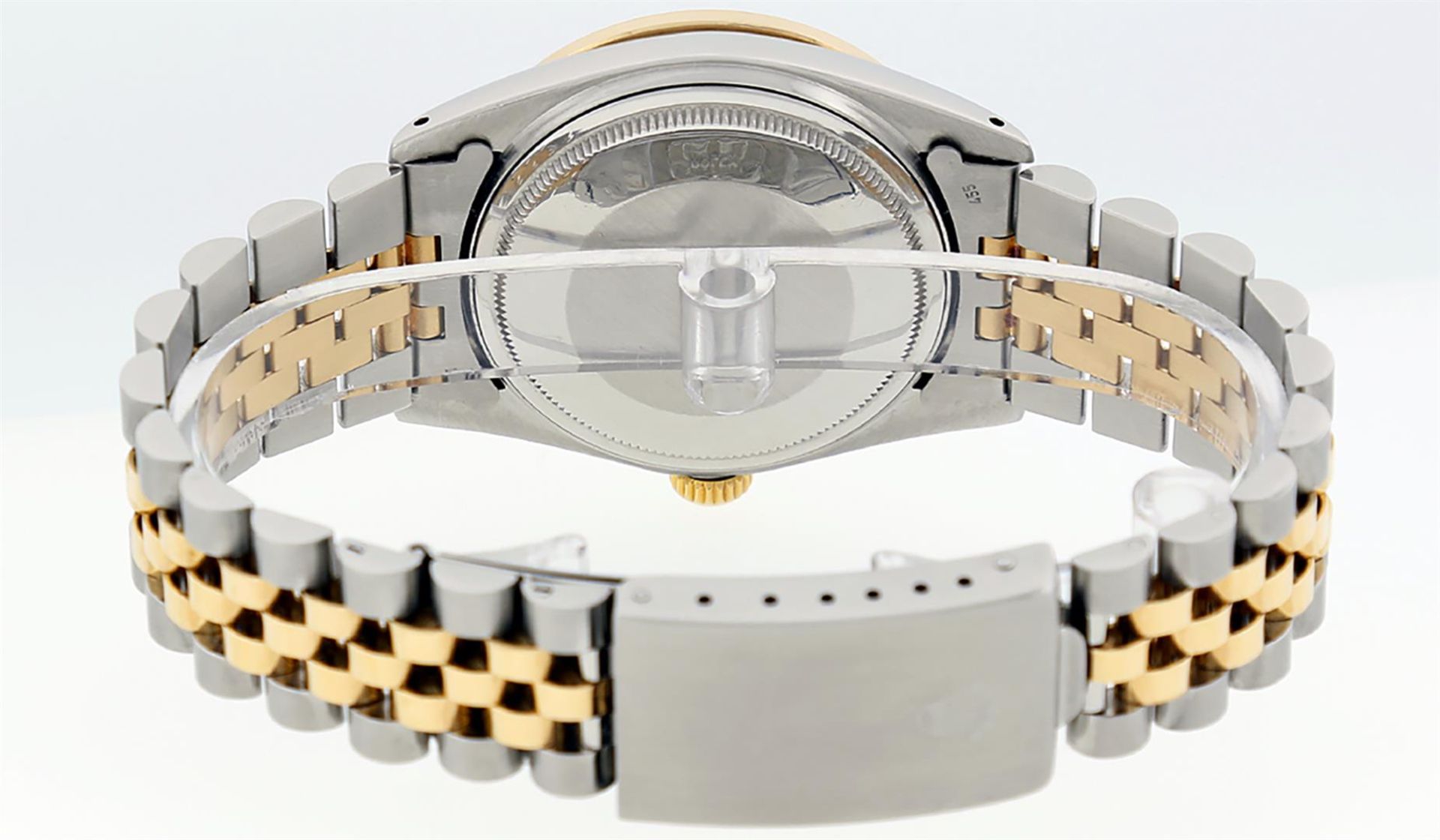 Rolex Mens 2 Tone Mother Of Pearl Diamond Oyster Perpetual Datejust 36MM - Image 3 of 9