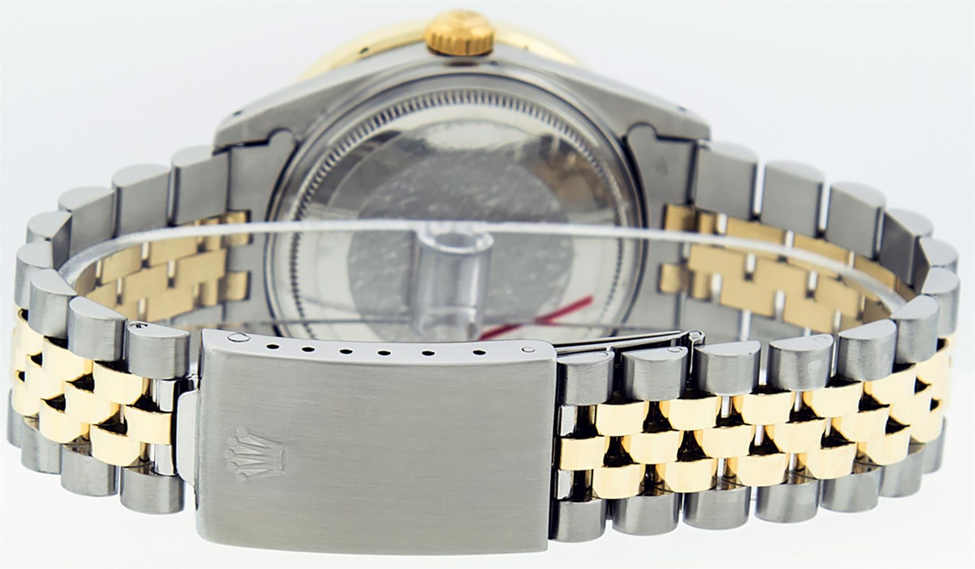 Rolex Mens 2 Tone Mother Of Pearl 3 ctw Channel Set Diamond Datejust Wristwatch - Image 6 of 9