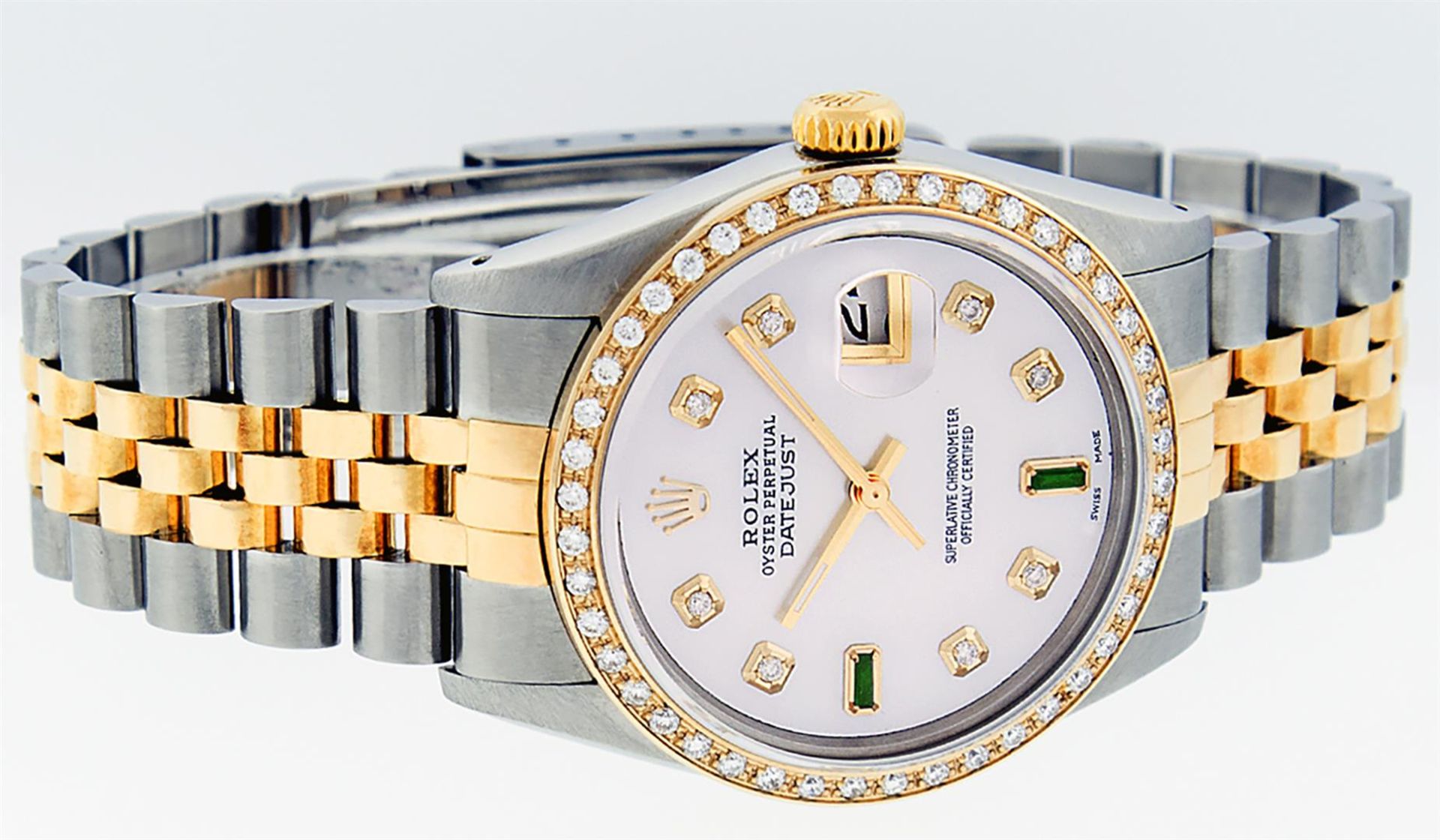 Rolex Mens 2 Tone Mother Of Pearl Diamond Oyster Perpetual Datejust 36MM - Image 8 of 9