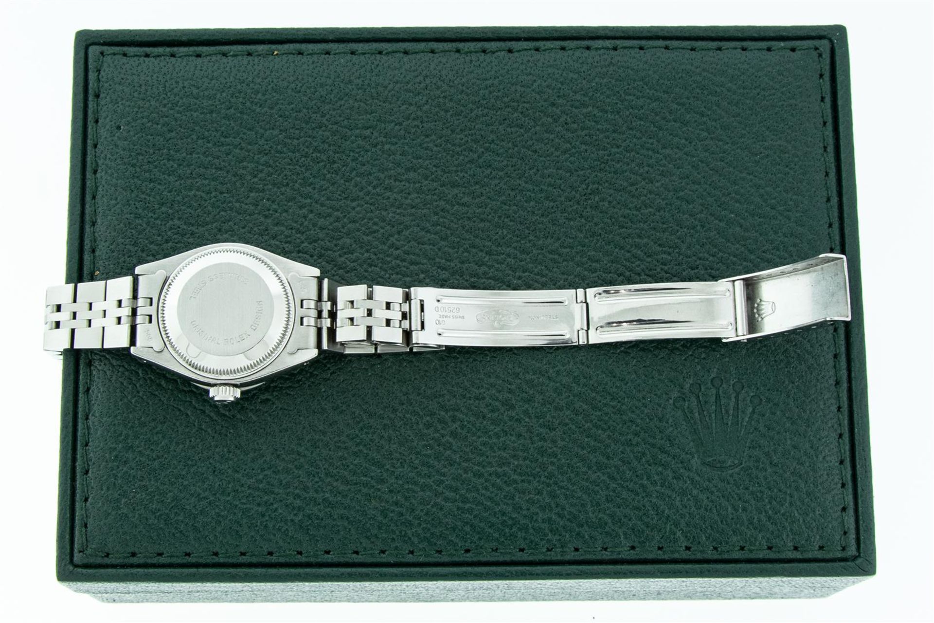 Rolex Ladies Stainless Steel Green Emerald & Diamond Datejust Wristwatch 26MM Wi - Image 8 of 9
