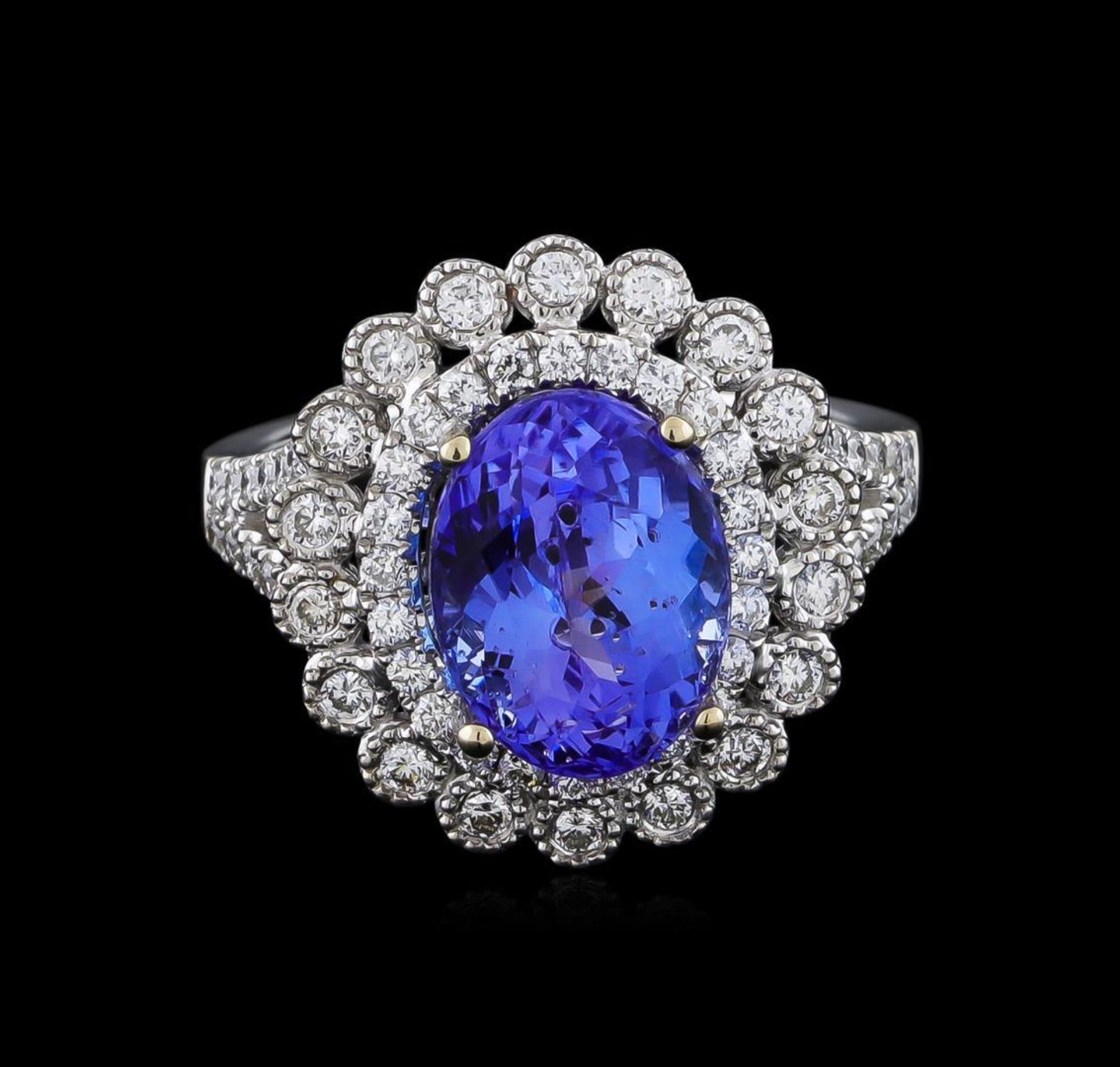 18KT White Gold 3.95 ctw Tanzanite and Diamond Ring - Image 2 of 5