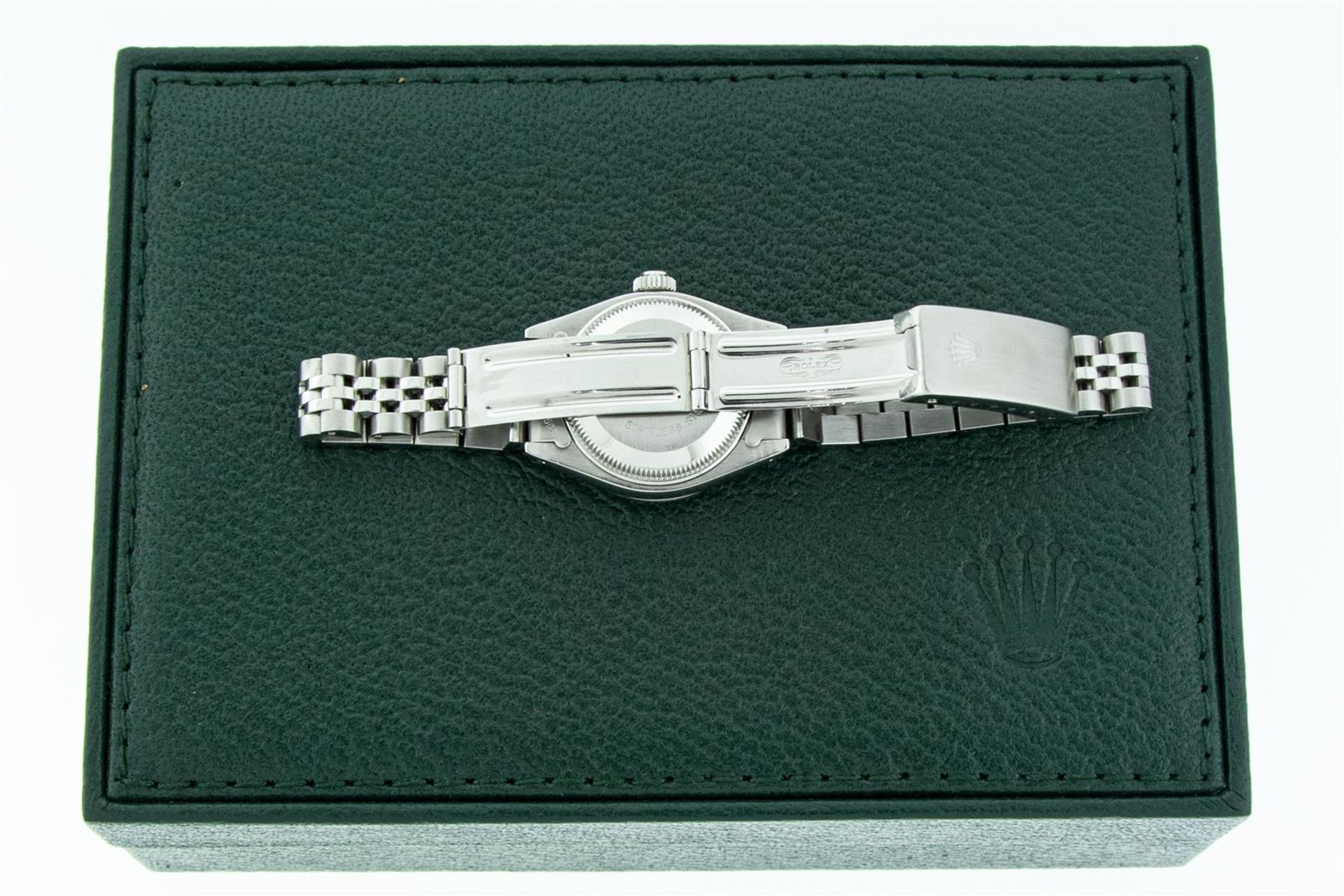 Rolex Ladies Stainless Steel Green Emerald & Diamond Datejust Wristwatch 26MM Wi - Image 6 of 9