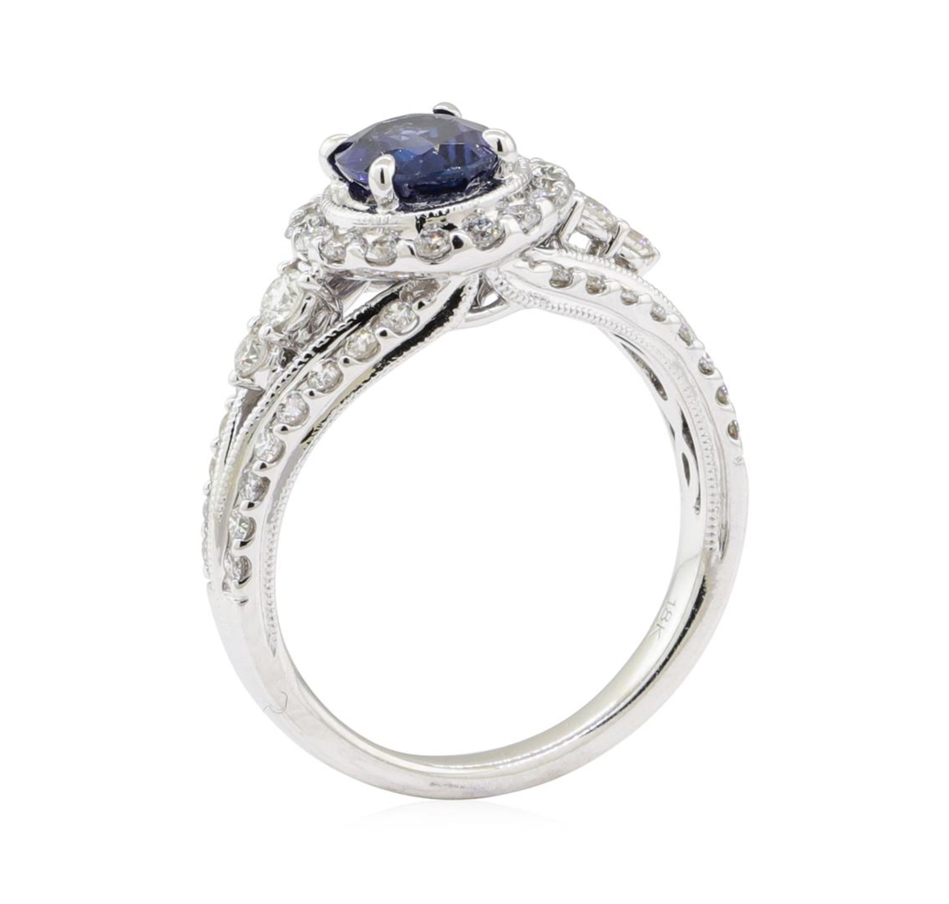 1.95 ctw Sapphire and Diamond Ring - 18KT White Gold - Image 4 of 5