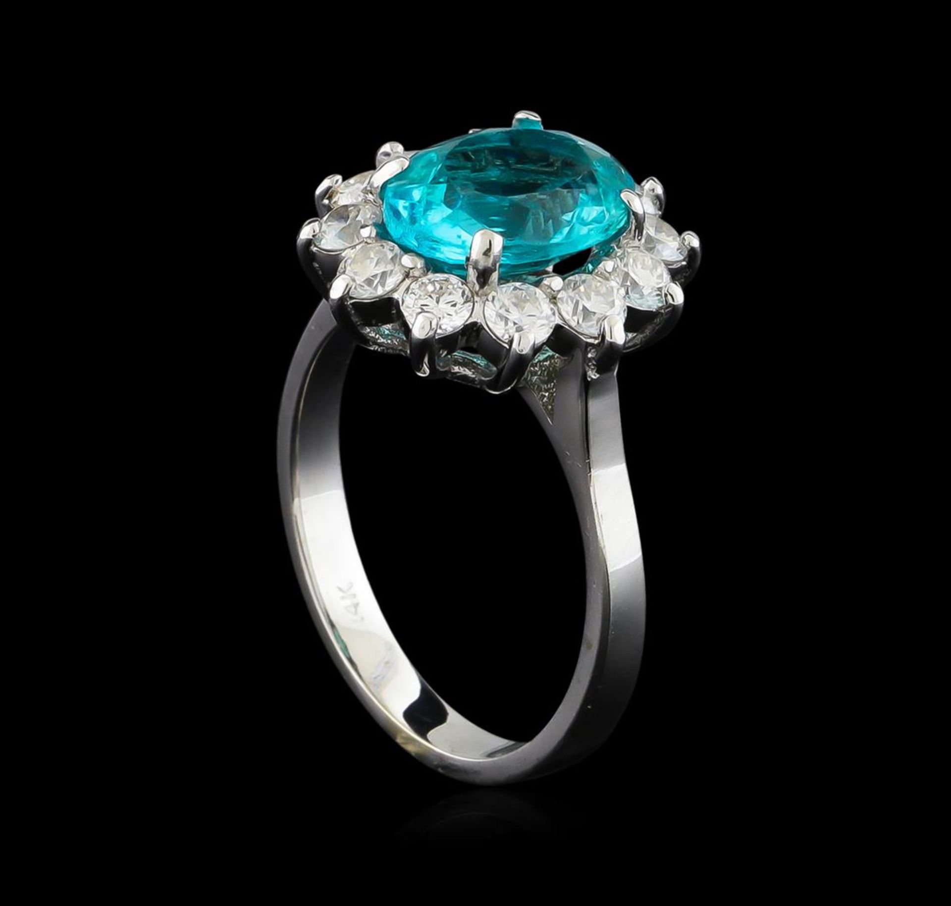 2.78 ctw Apatite and Diamond Ring - 14KT White Gold - Image 3 of 4