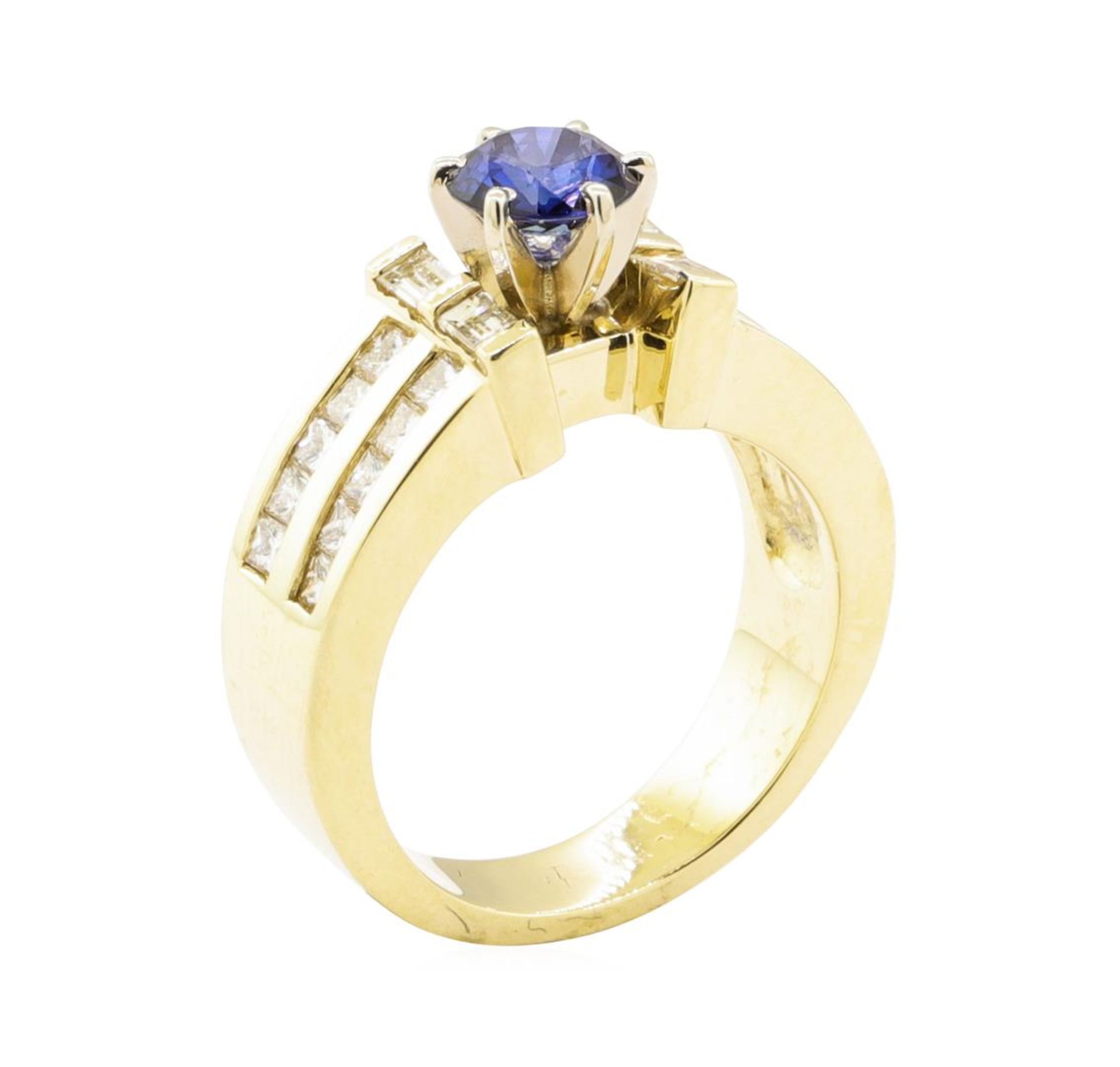 2.05 ctw Blue Sapphire And Diamond Ring - 14KT Yellow Gold - Image 4 of 5