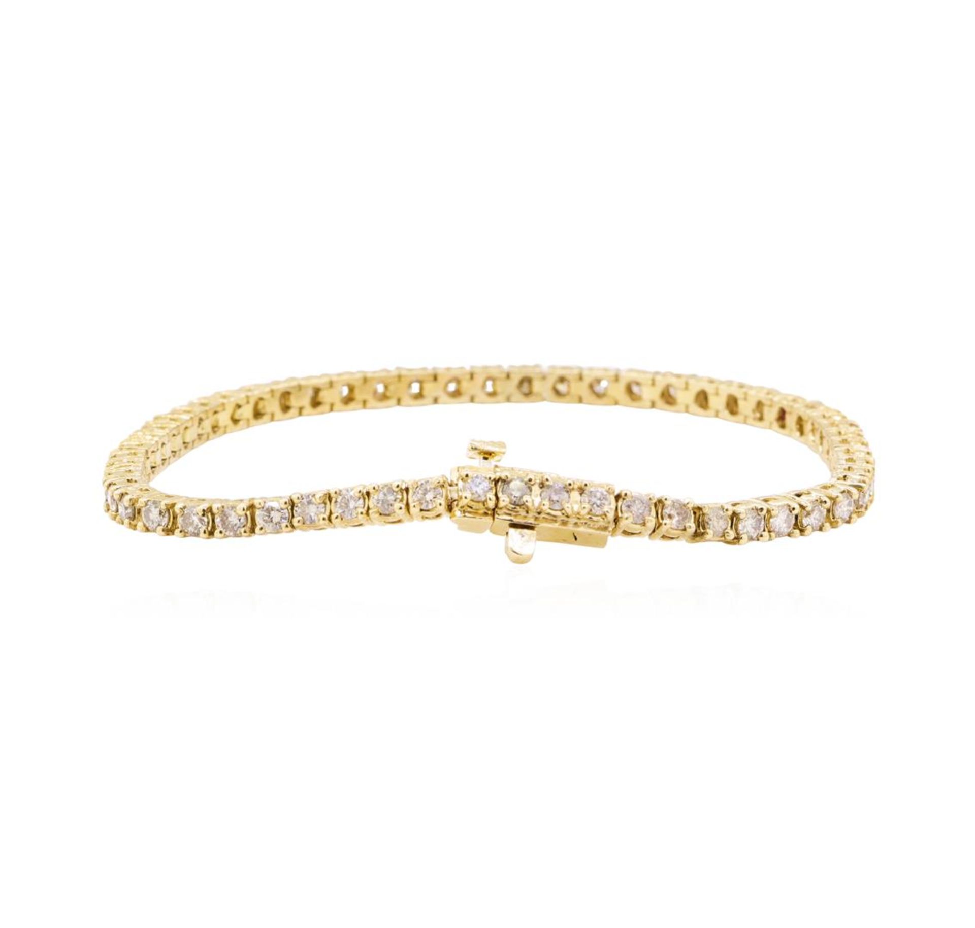 3.17 ctw Diamond Tennis Bracelet - 14KT Yellow Gold - Image 2 of 4