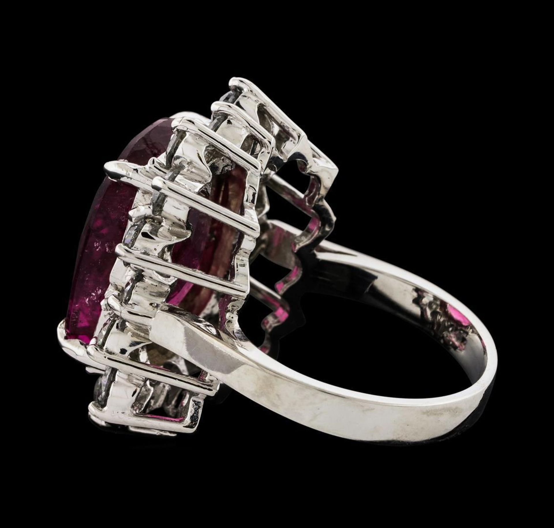 11.12 ctw Tourmaline and Diamond Ring - 14KT White Gold - Image 3 of 5