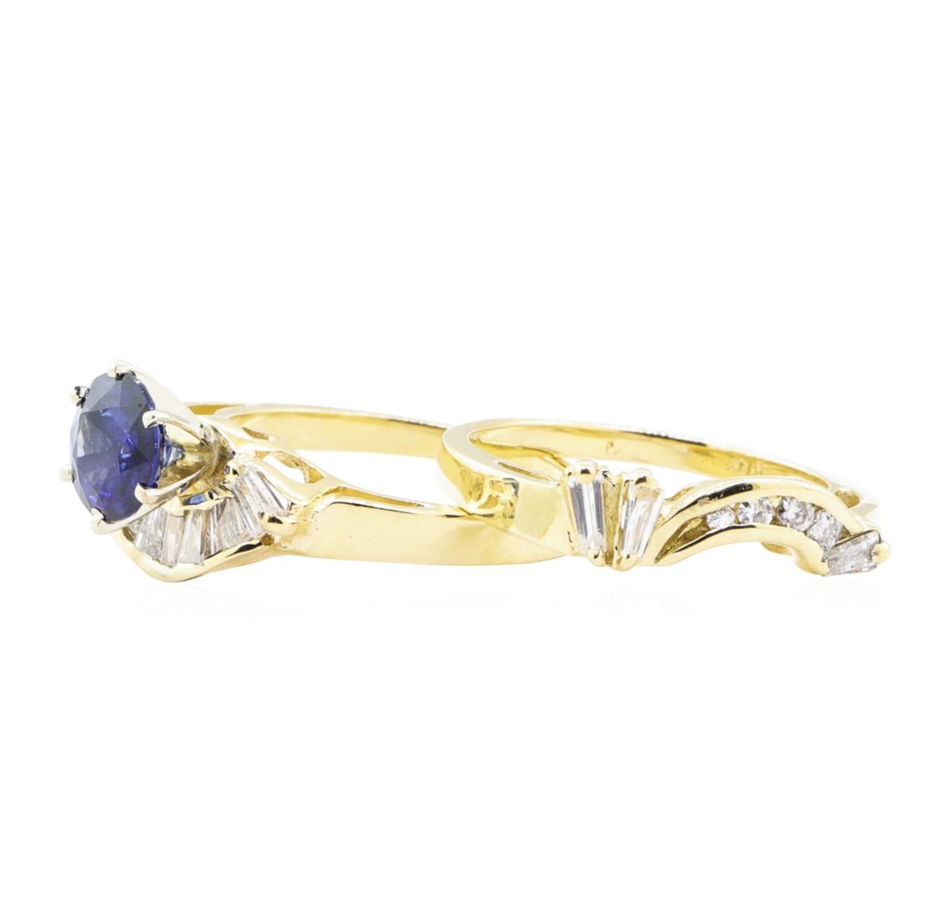 1.83 ctw Sapphire And Diamond Ring And Band - 14KT Yellow Gold - Image 3 of 4