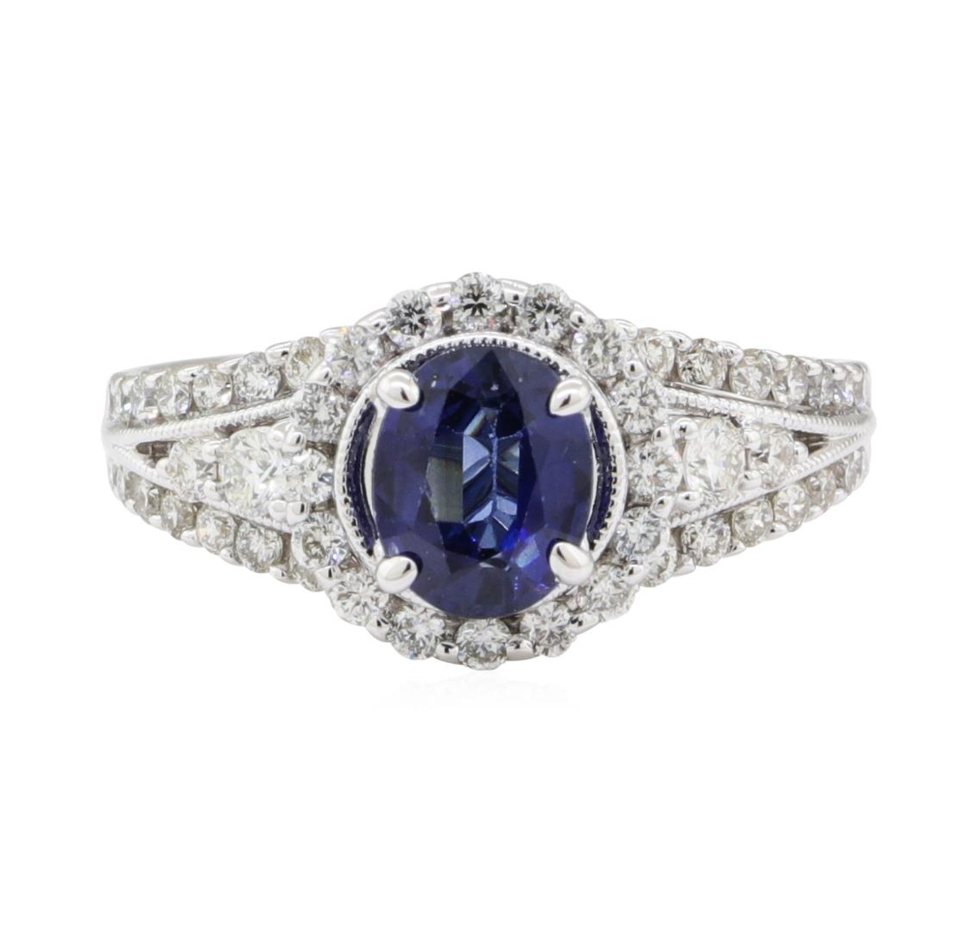 1.95 ctw Sapphire and Diamond Ring - 18KT White Gold - Image 2 of 5