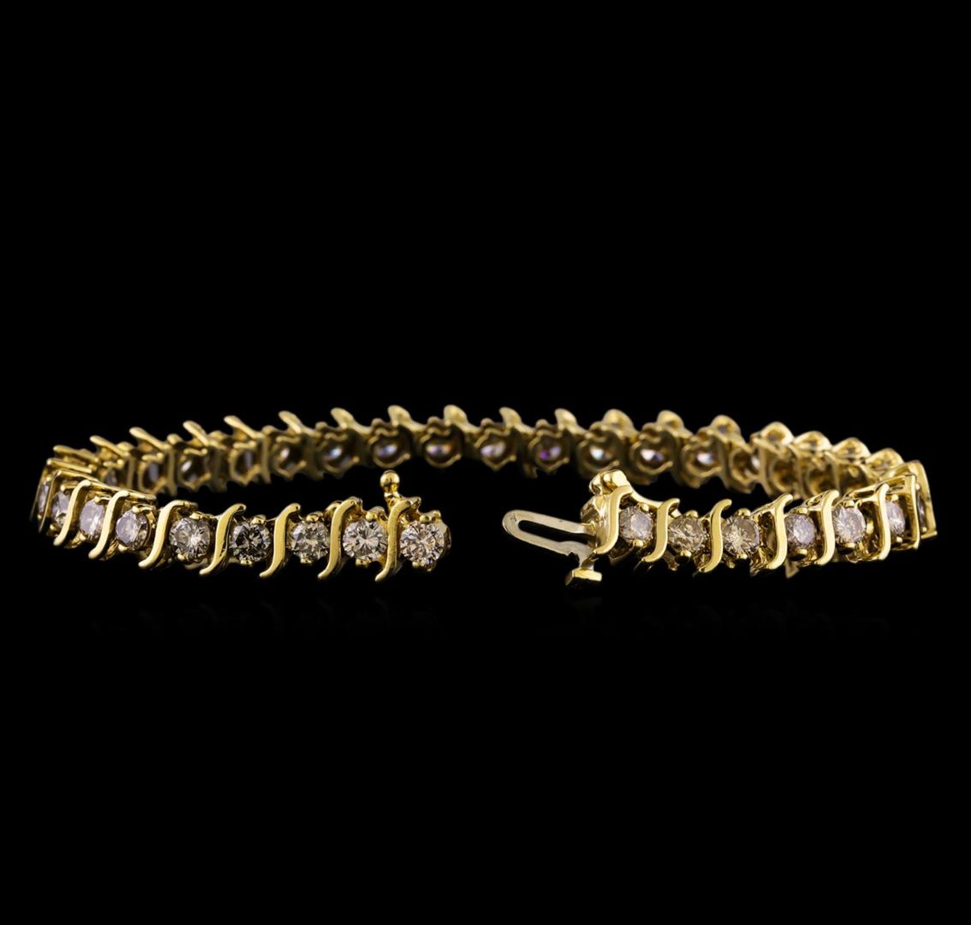 7.13 ctw Diamond Bracelet - 14KT Yellow Gold - Image 3 of 4