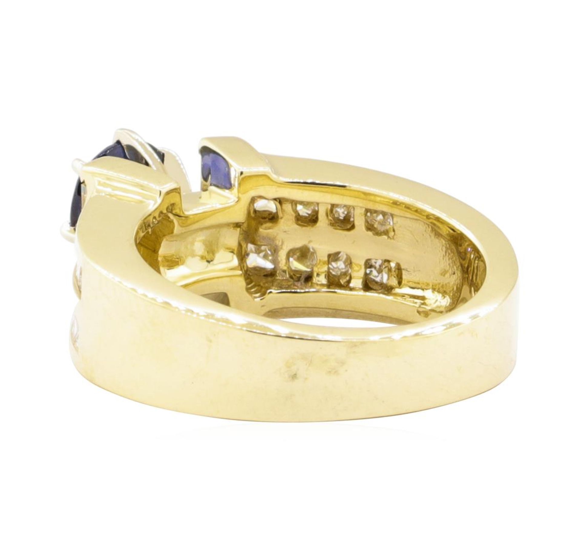 2.05 ctw Blue Sapphire And Diamond Ring - 14KT Yellow Gold - Image 3 of 5
