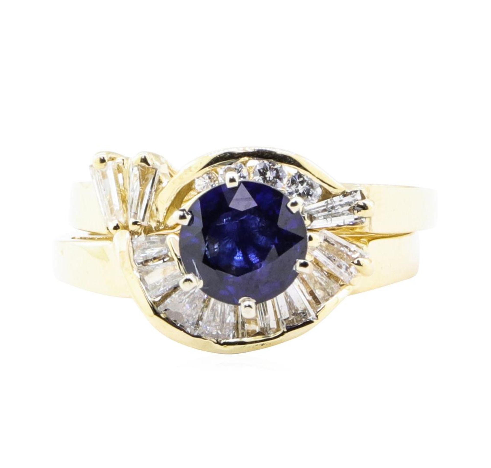 1.83 ctw Sapphire And Diamond Ring And Band - 14KT Yellow Gold - Image 2 of 4