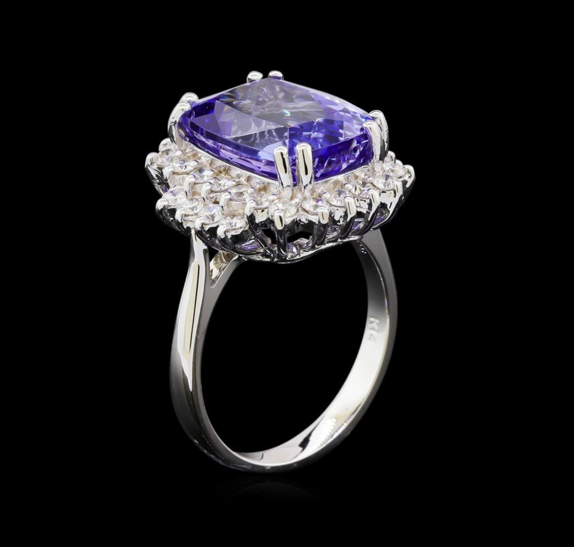 8.62 ctw Tanzanite and Diamond Ring - 14KT White Gold - Image 4 of 5