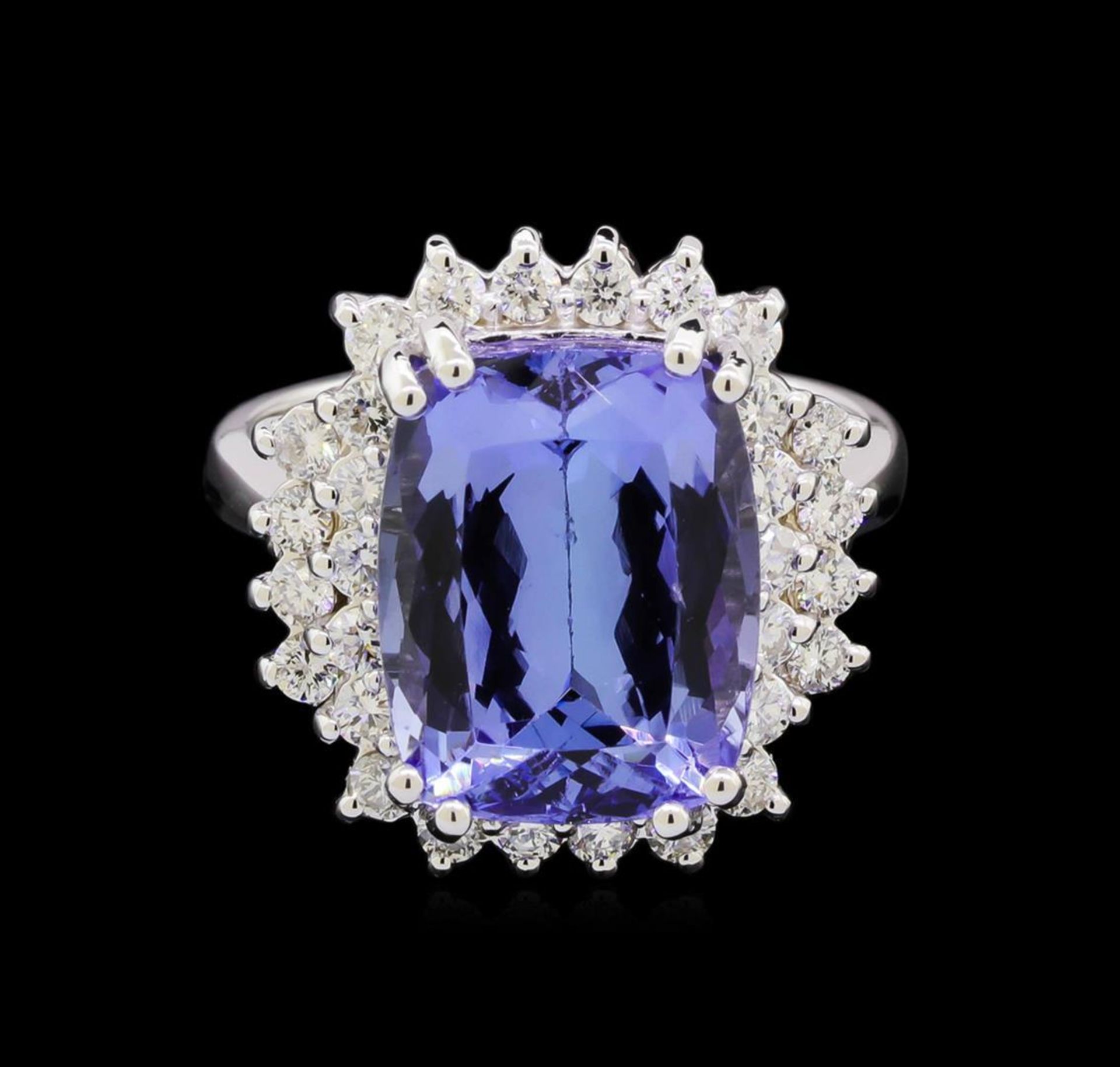 8.62 ctw Tanzanite and Diamond Ring - 14KT White Gold - Image 2 of 5