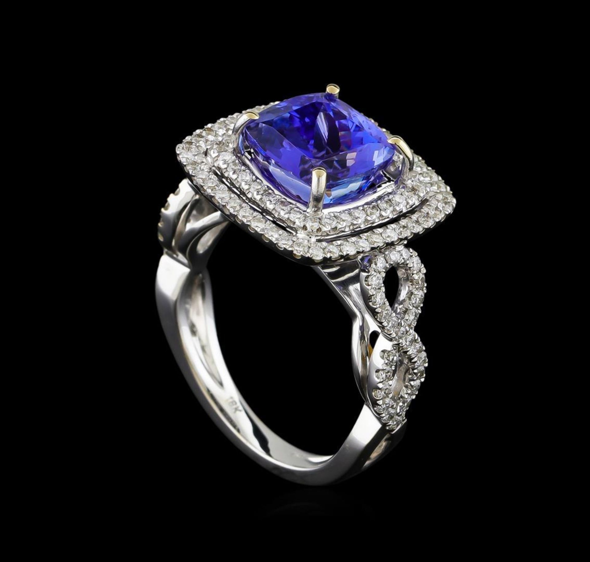 18KT White Gold 3.33 ctw Tanzanite and Diamond Ring - Image 4 of 5