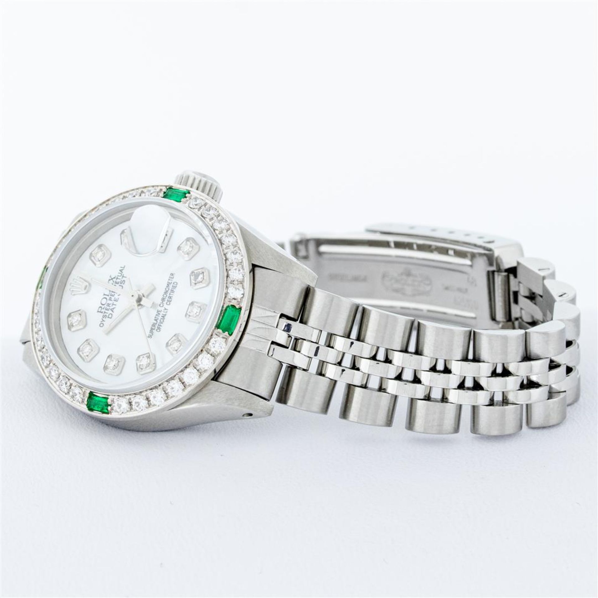 Rolex Ladies Stainless Steel Mother Of Pearl Diamond 26MM Datejust Wristwatch - Image 3 of 9