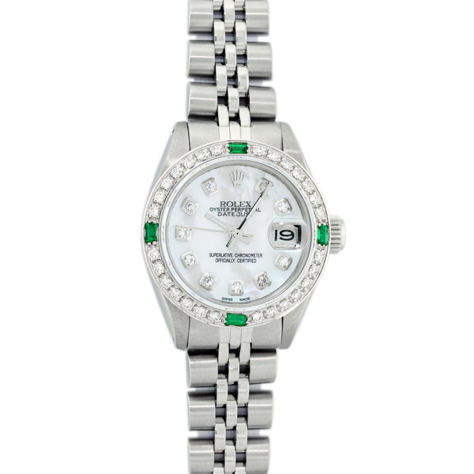 Rolex Ladies Stainless Steel Mother Of Pearl Diamond 26MM Datejust Wristwatch - Image 2 of 9