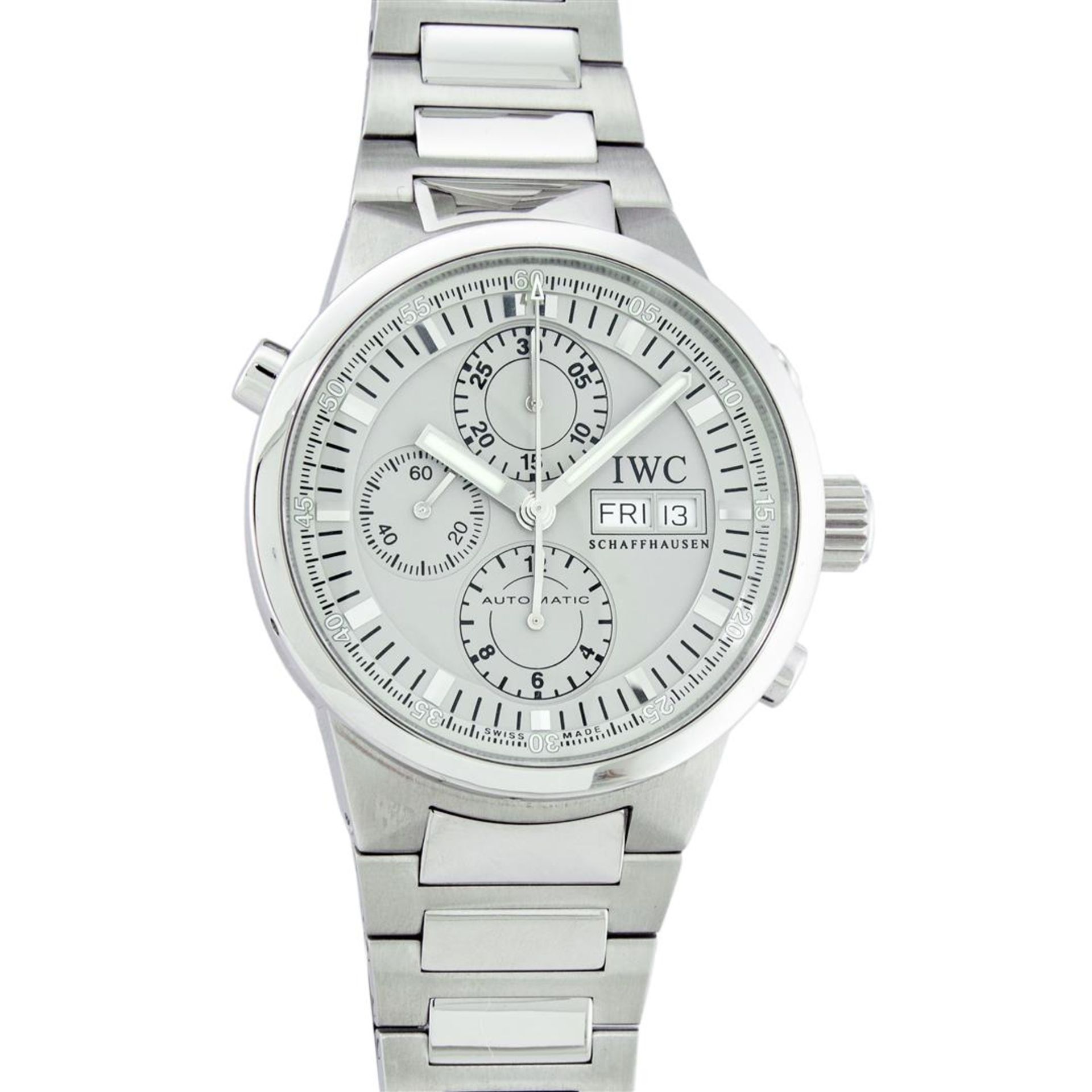 IWC Mens Stainless Steel 43mm GST Rattrapante Split Second Chronograph Wristwatc - Image 2 of 9