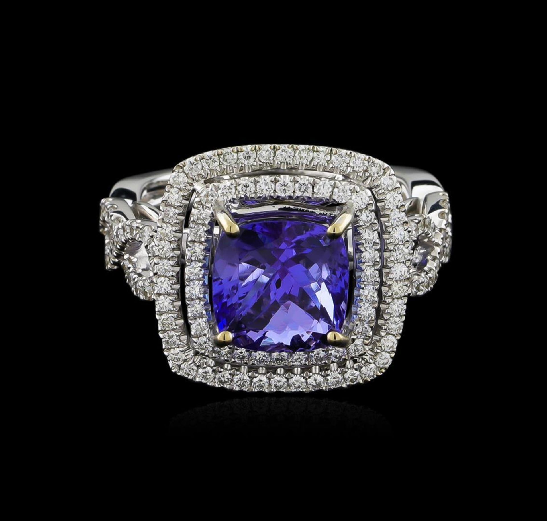 18KT White Gold 3.33 ctw Tanzanite and Diamond Ring - Image 2 of 5