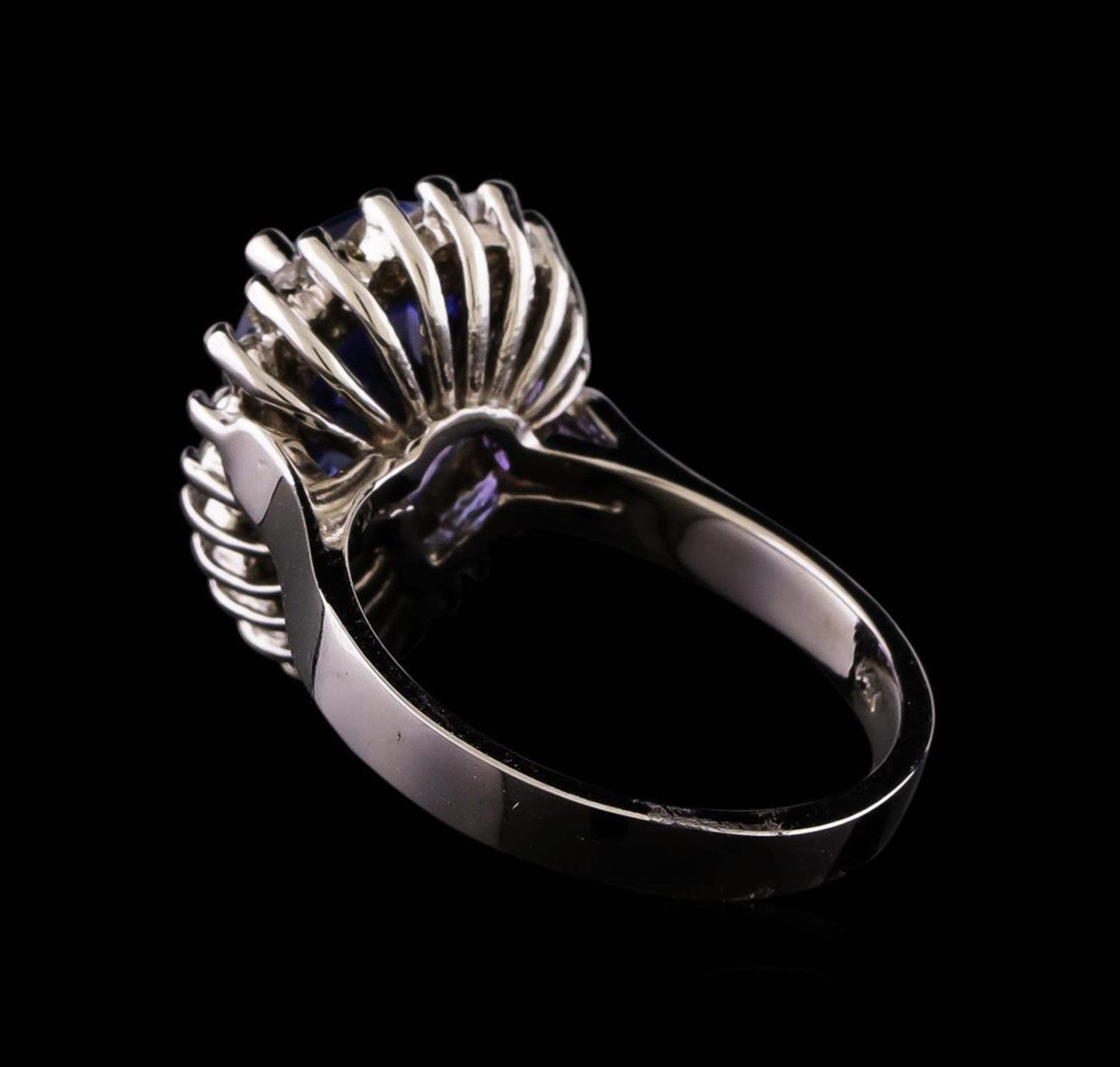 4.20 ctw Tanzanite and Diamond Ring - 14KT White Gold - Image 3 of 5