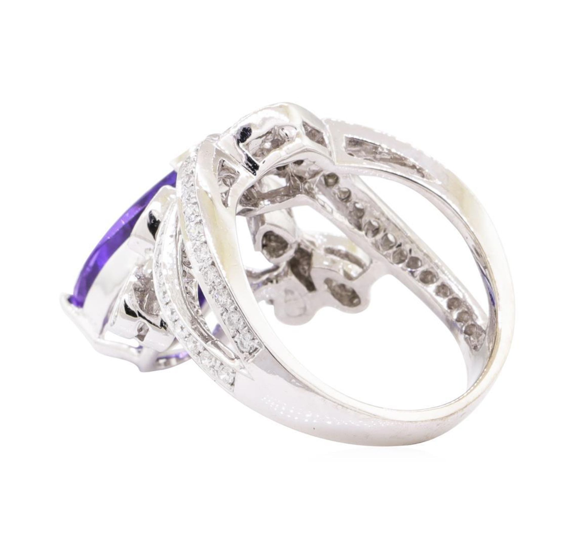 4.72 ctw Tanzanite and Diamond Ring - 14KT White Gold - Image 3 of 5