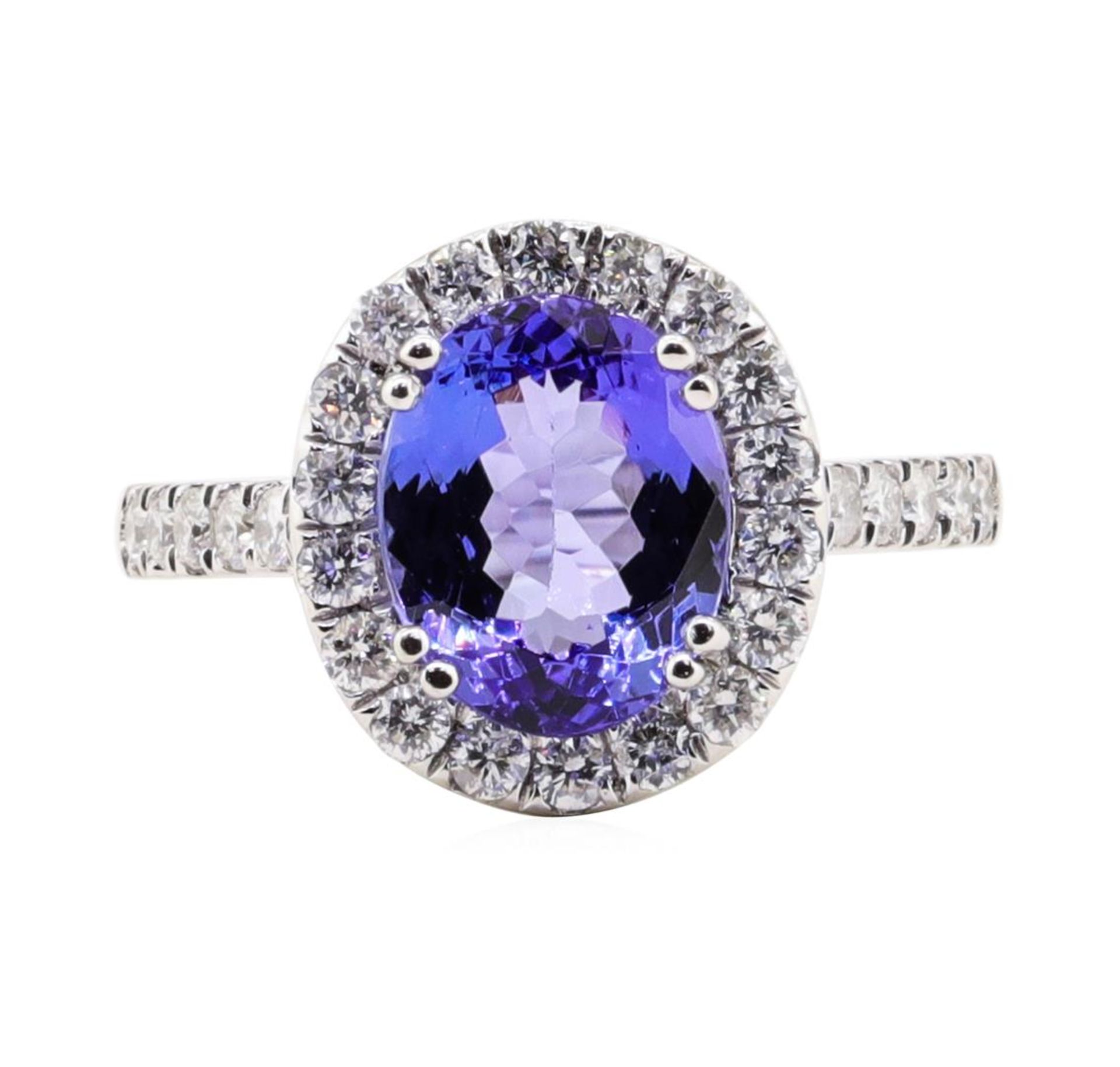 3.29 ctw Tanzanite and Diamond Ring - Platinum