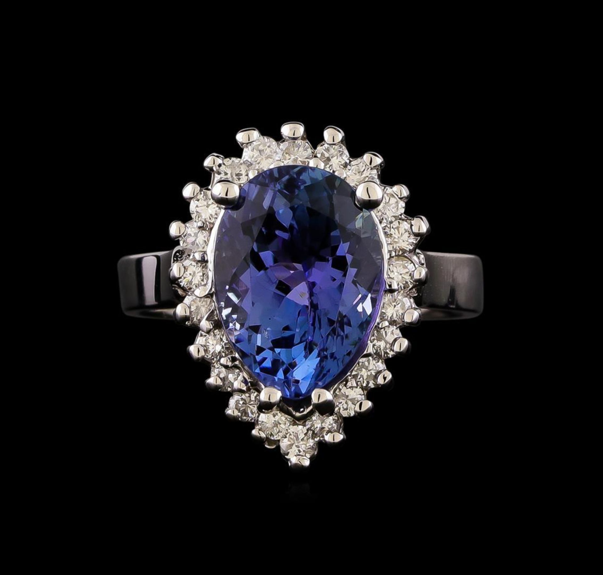 4.20 ctw Tanzanite and Diamond Ring - 14KT White Gold - Image 2 of 5