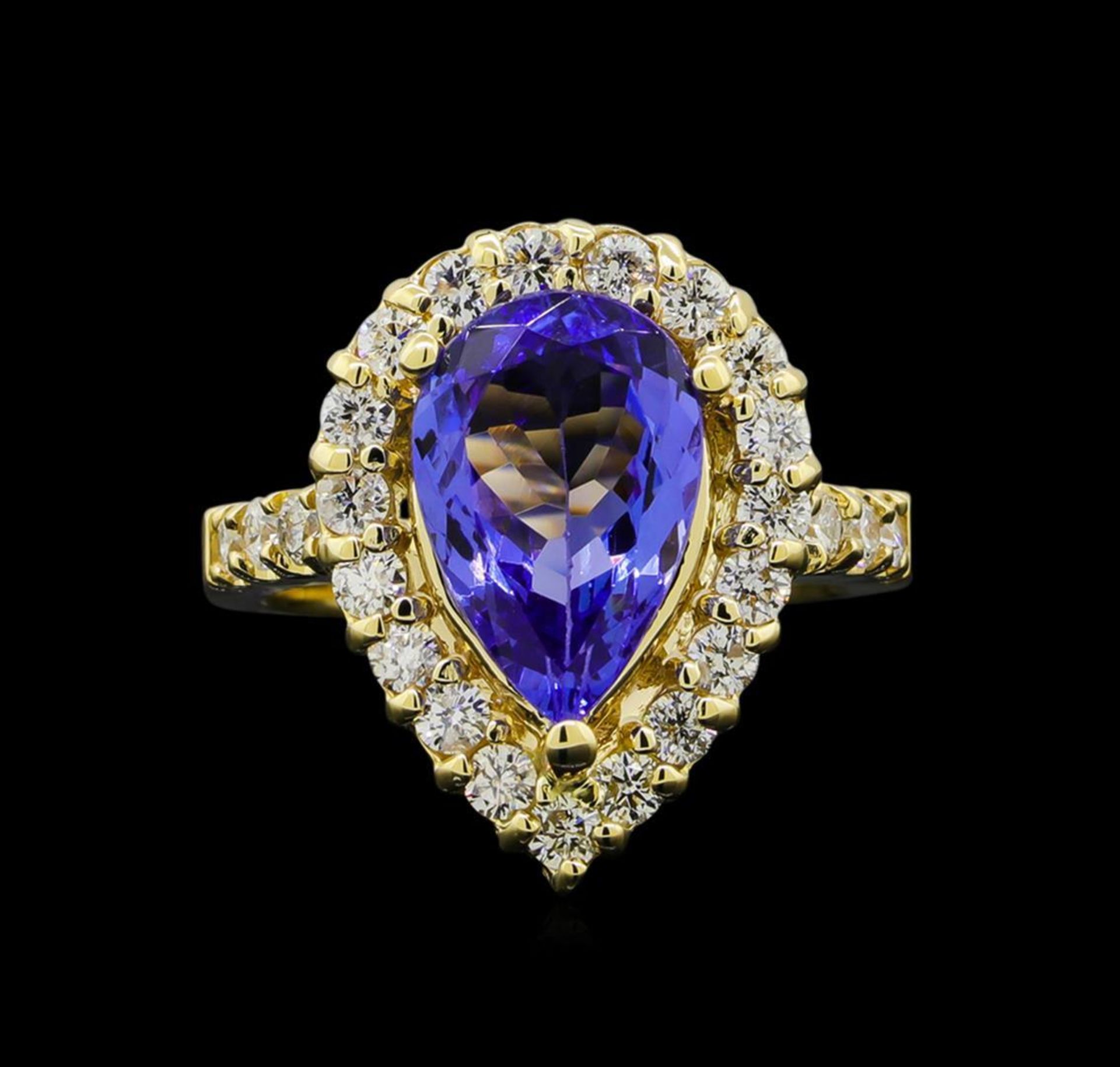 3.46 ctw Tanzanite and Diamond Ring - 14KT Yellow Gold - Image 2 of 5