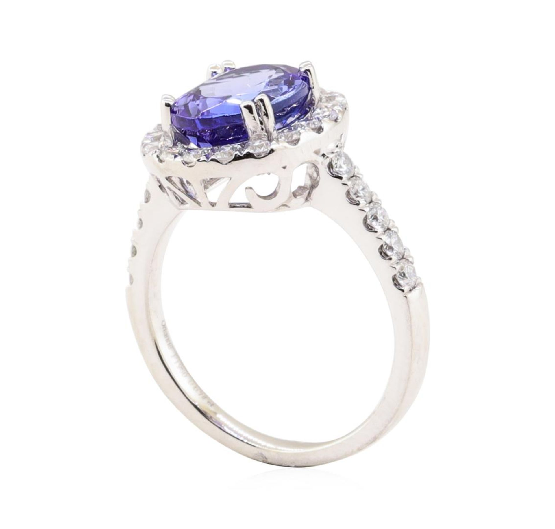 3.29 ctw Tanzanite and Diamond Ring - Platinum - Image 4 of 5