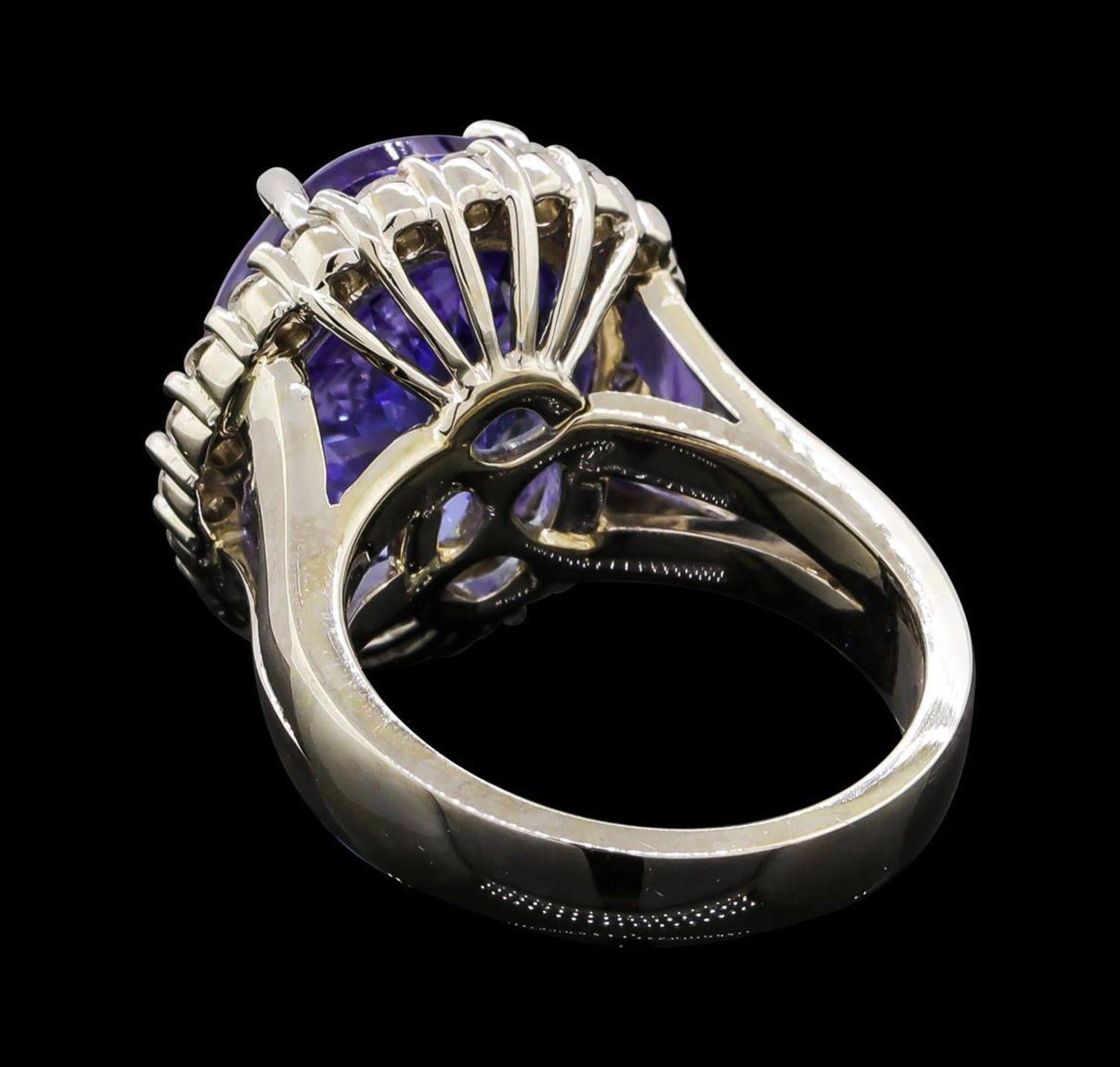 GIA Cert 11.27 ctw Tanzanite and Diamond Ring - 14KT White Gold - Image 3 of 6