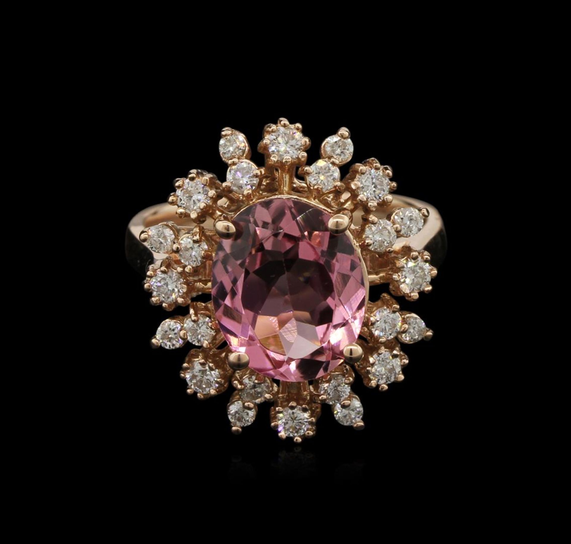 3.06 ctw Pink Tourmaline and Diamond Ring - 14KT Rose Gold - Image 2 of 3
