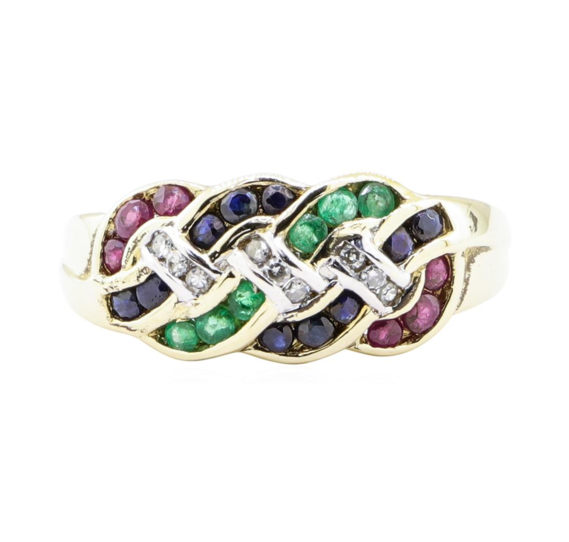 1.38 ctw Multi-colored Gemstone Ring - 14KT Yellow Gold - Image 2 of 6