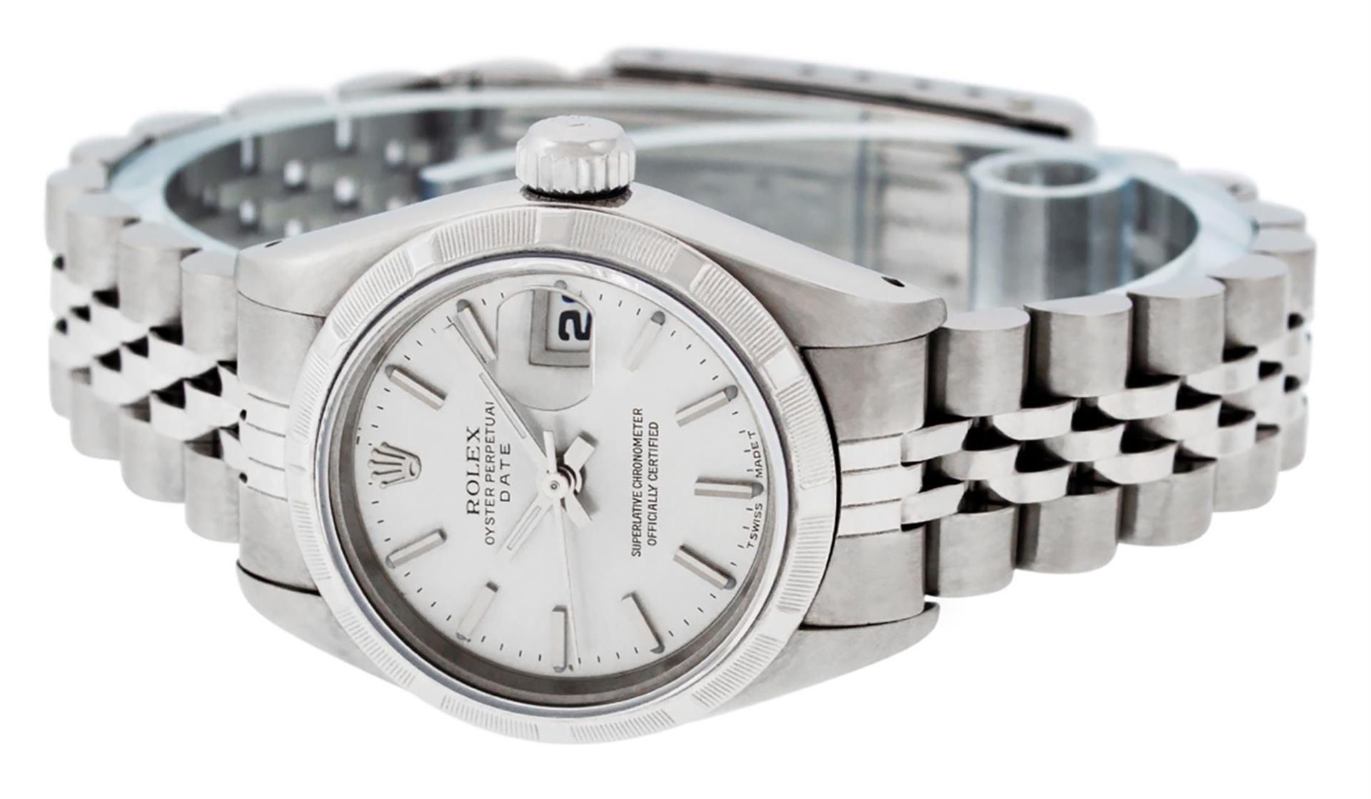 Rolex Ladies Stainless Steel Silver Index 26MM Oyster Perpetual Datejust Wristwa - Image 3 of 7