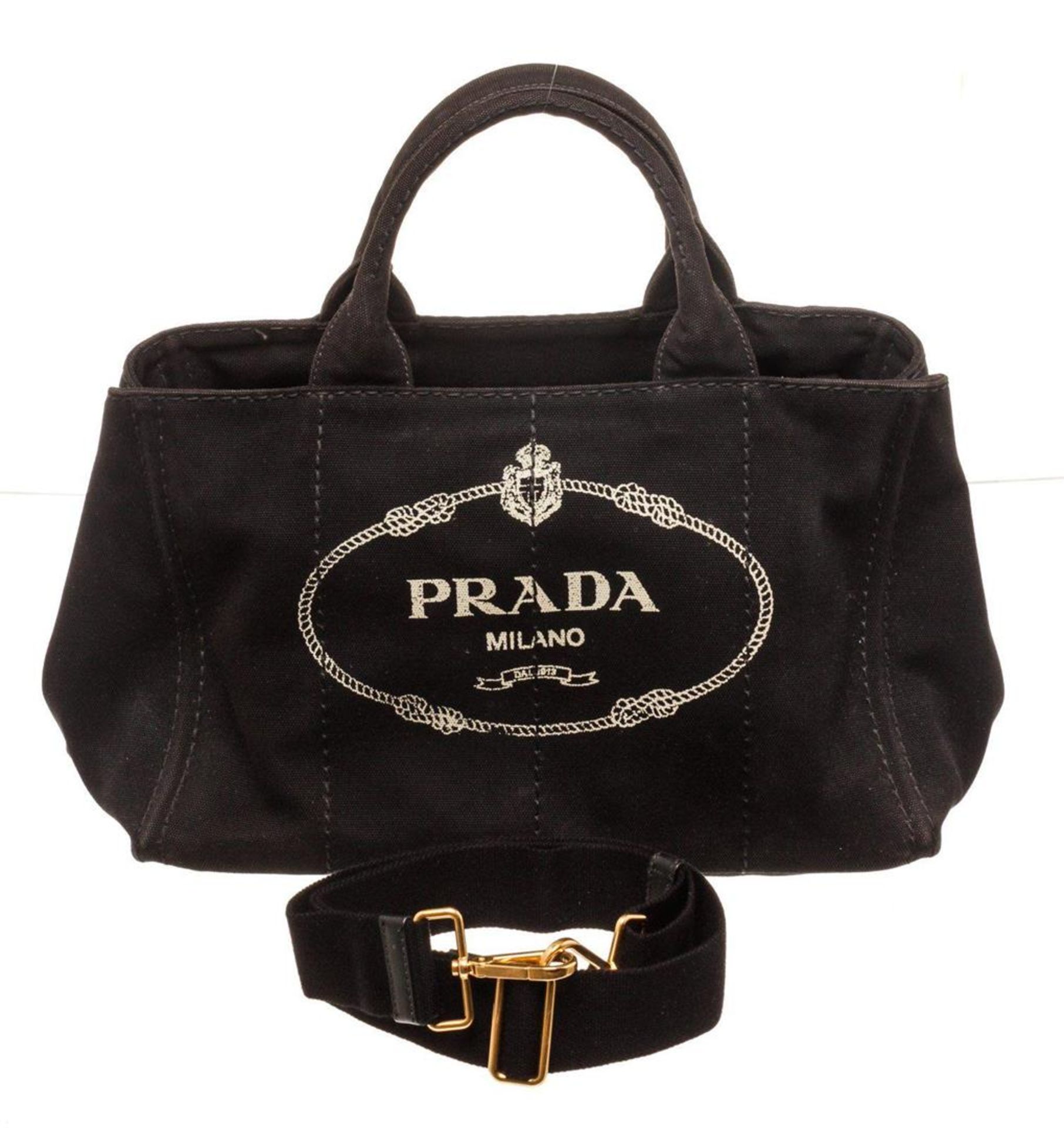 Prada Black Canapa Tote Bag