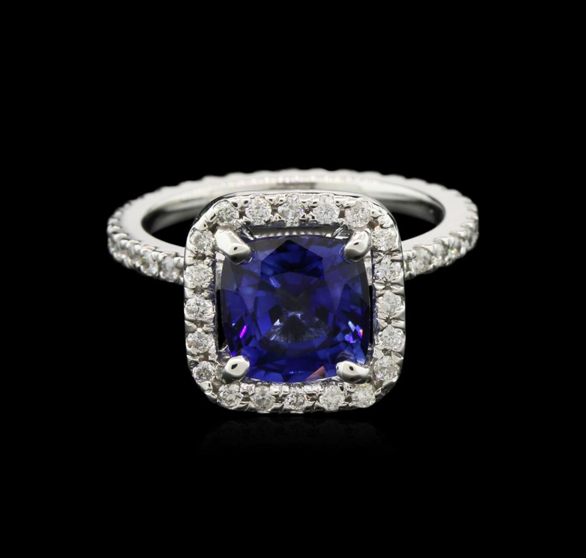 2.80 ctw Blue Sapphire and Diamond Ring - 14KT White Gold - Image 2 of 3