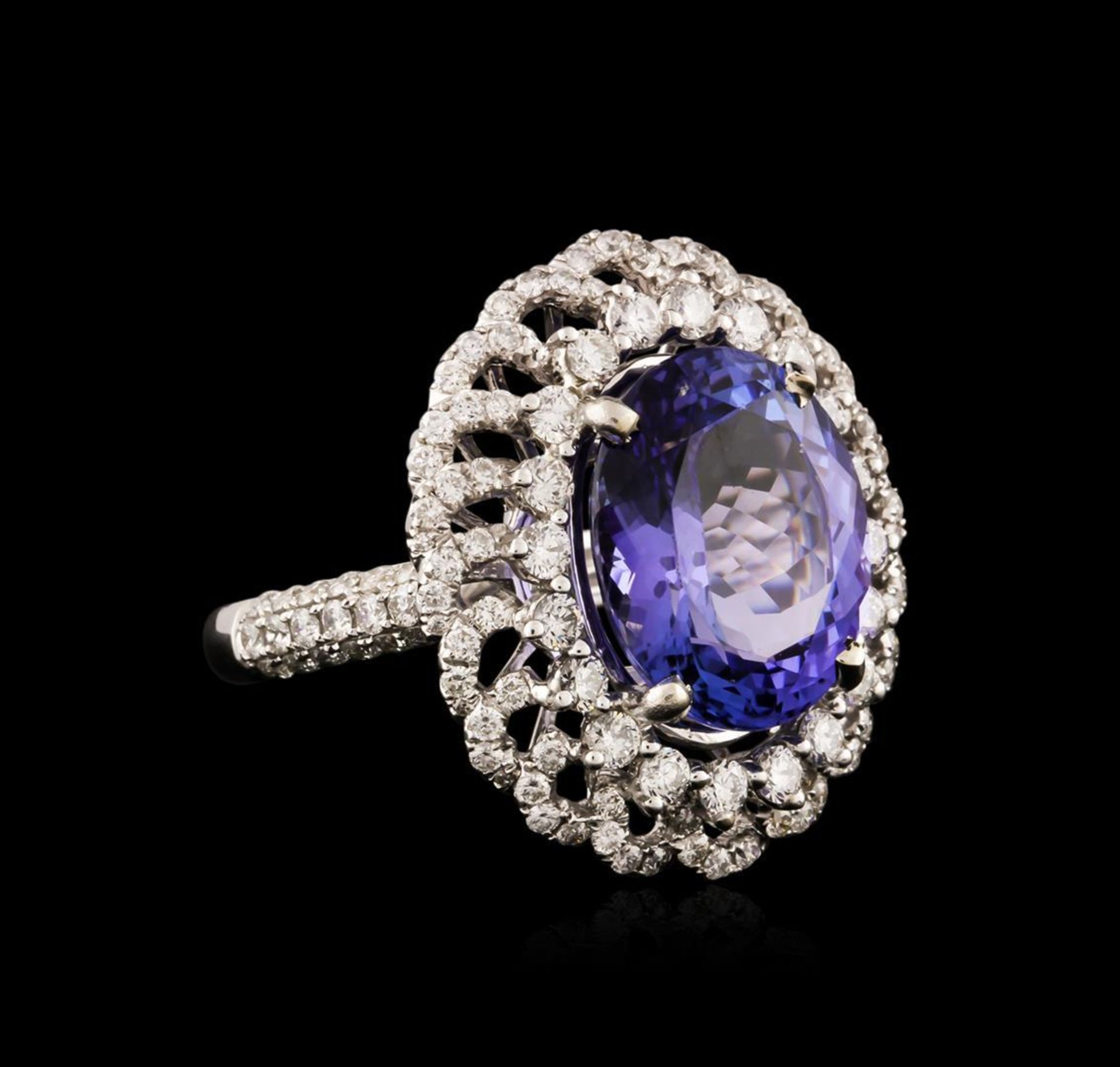 18KT White Gold 9.02 ctw Tanzanite and Diamond Ring