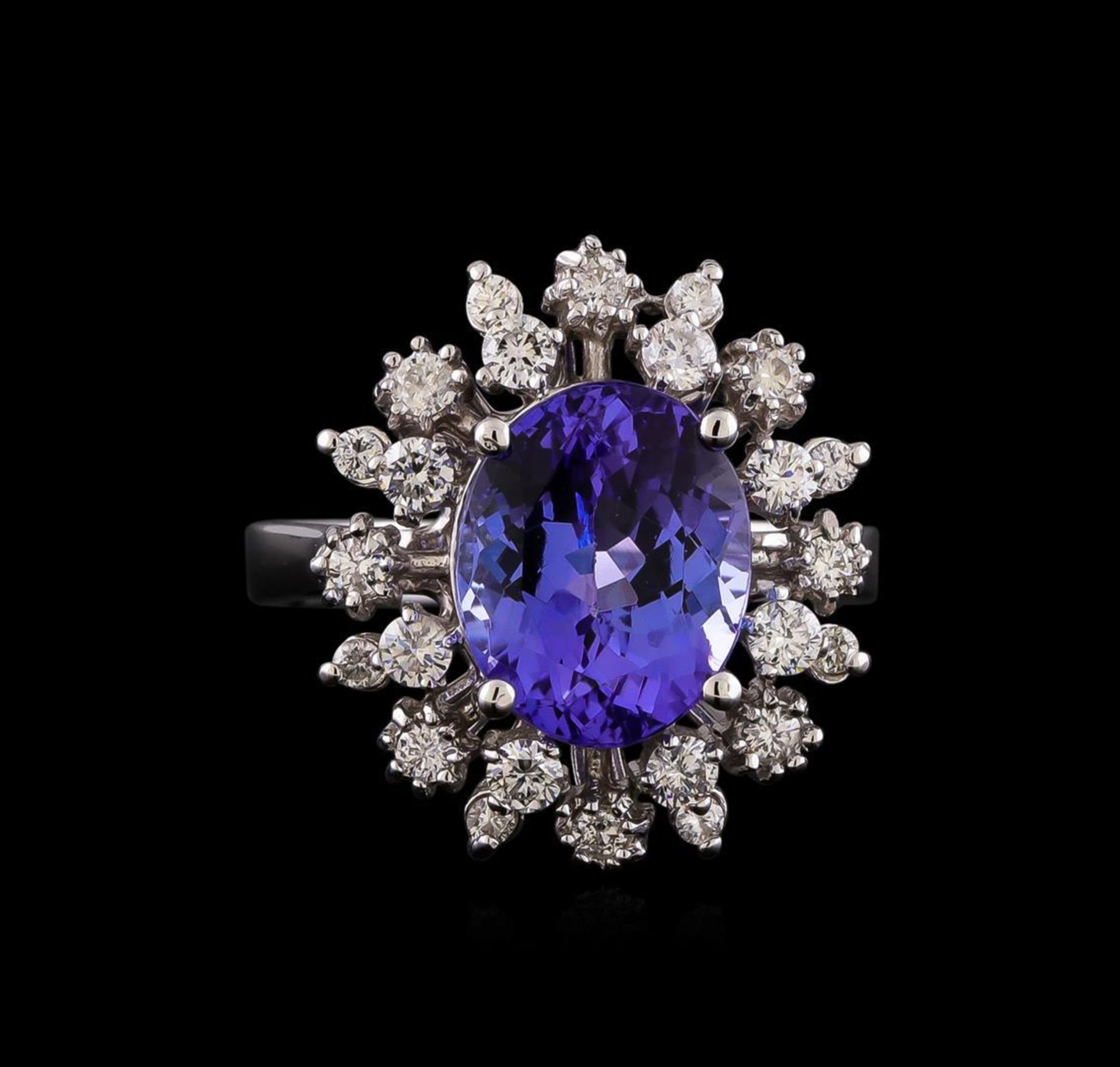 4.35 ctw Tanzanite and Diamond Ring - 14KT White Gold - Image 2 of 6