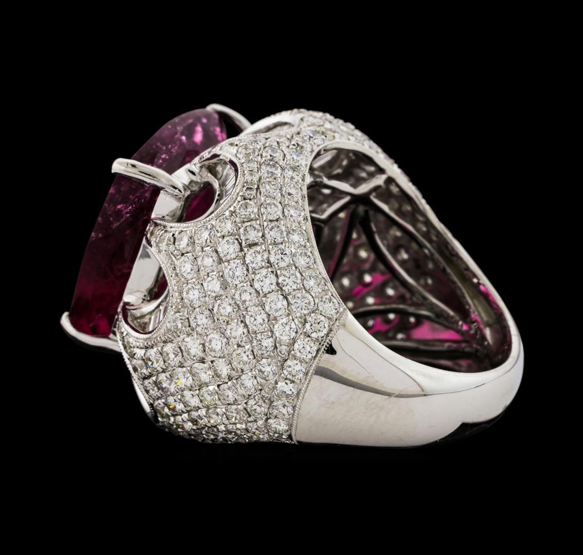 17.68 ctw Pink Tourmaline and Diamond Ring - 18KT White Gold - Image 3 of 5