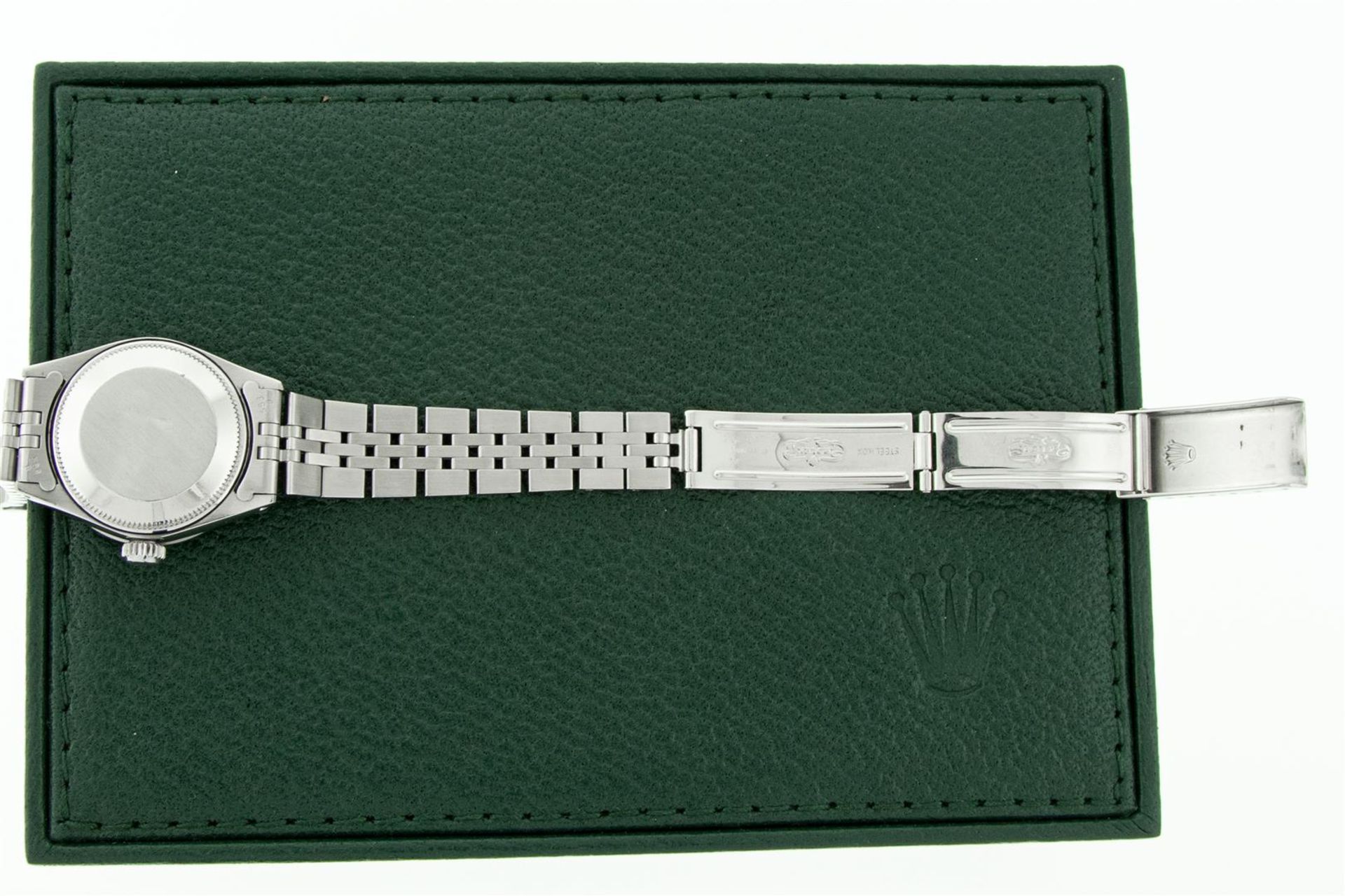 Rolex Ladies Stainless Steel Yellow Diamond & Emerald Oyster Perpetual Datejust - Image 8 of 9