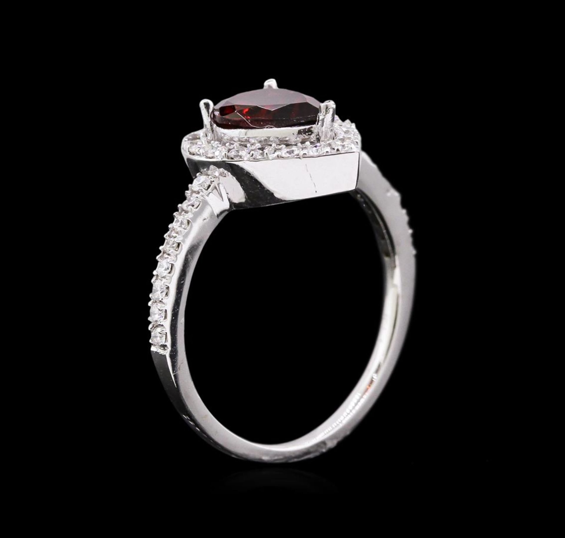 1.35 ctw Tourmaline and Diamond Ring - 14KT White Gold - Image 3 of 3