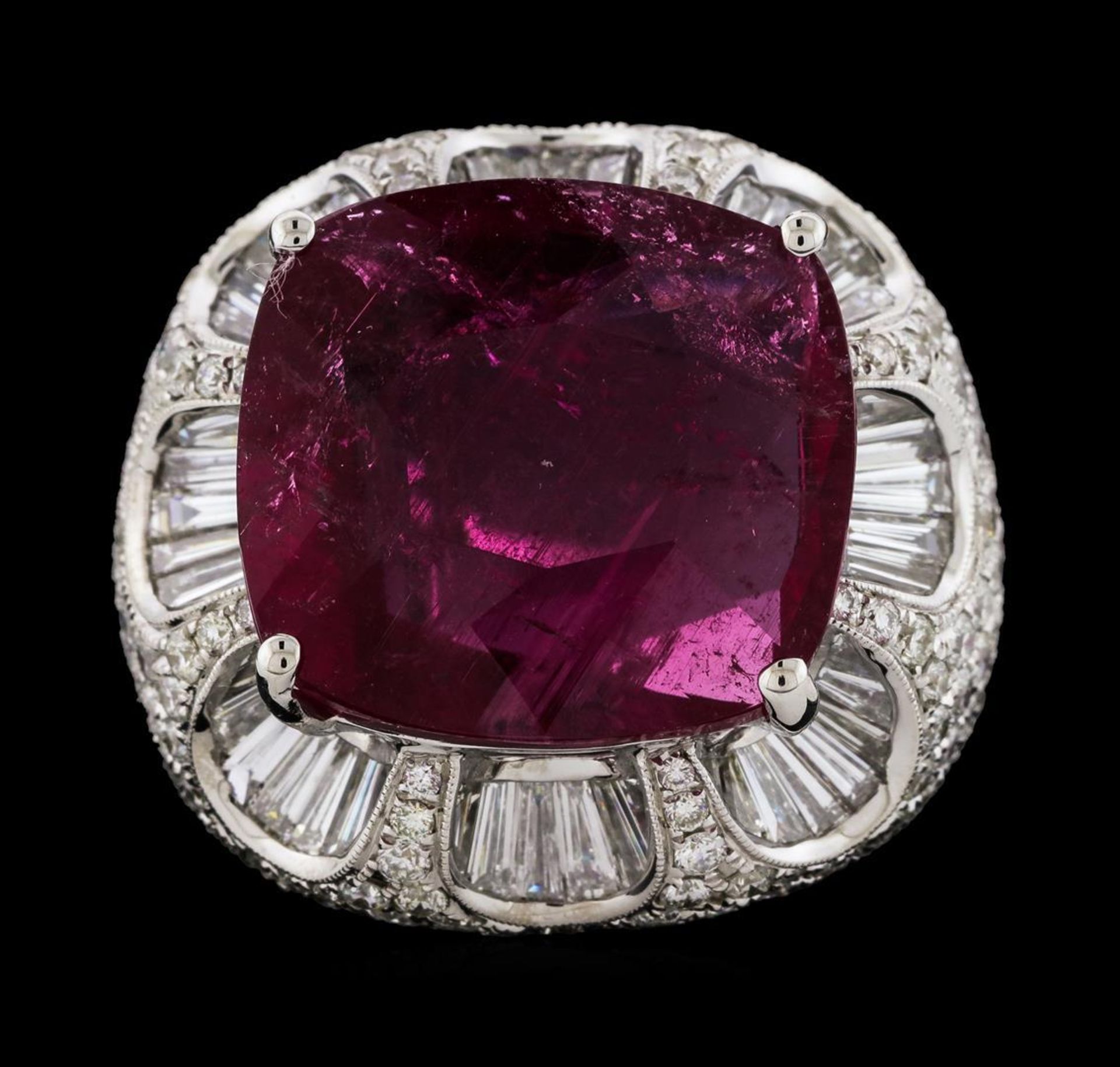 17.68 ctw Pink Tourmaline and Diamond Ring - 18KT White Gold - Image 2 of 5