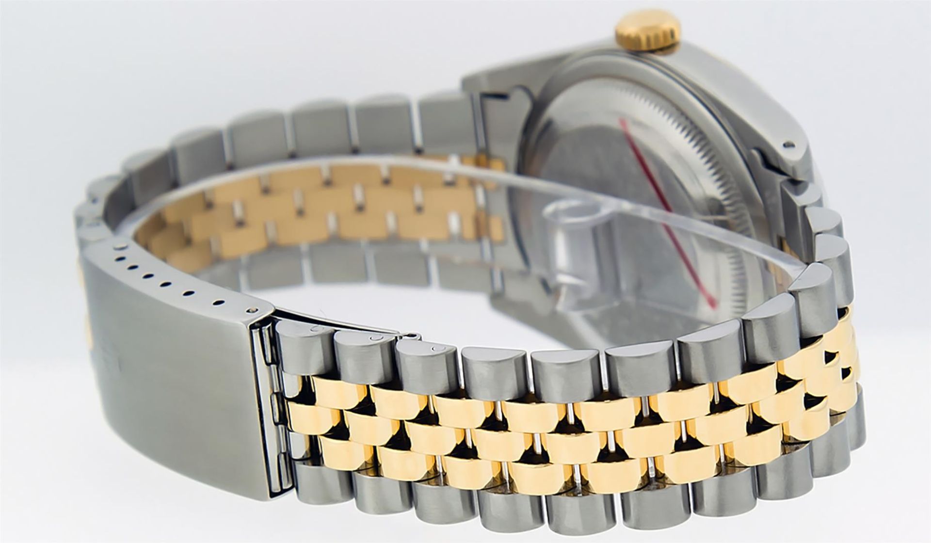 Rolex Mens 2 Tone Black VS Diamond 36MM Oyster Perpetual Datejust Wristwatch - Image 6 of 9