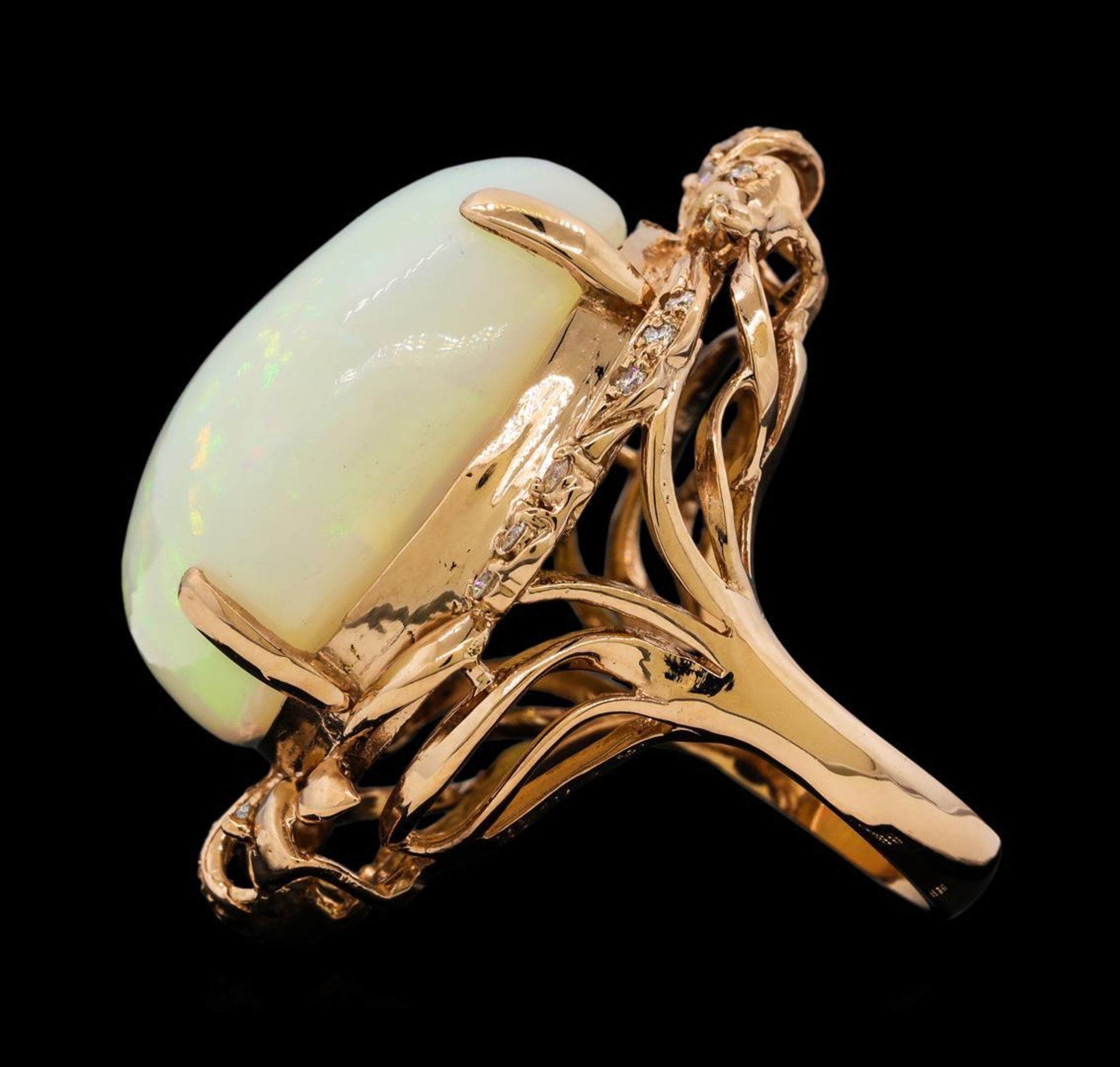 33.41 ctw Opal and Diamond Ring - 14KT Rose Gold - Image 3 of 5