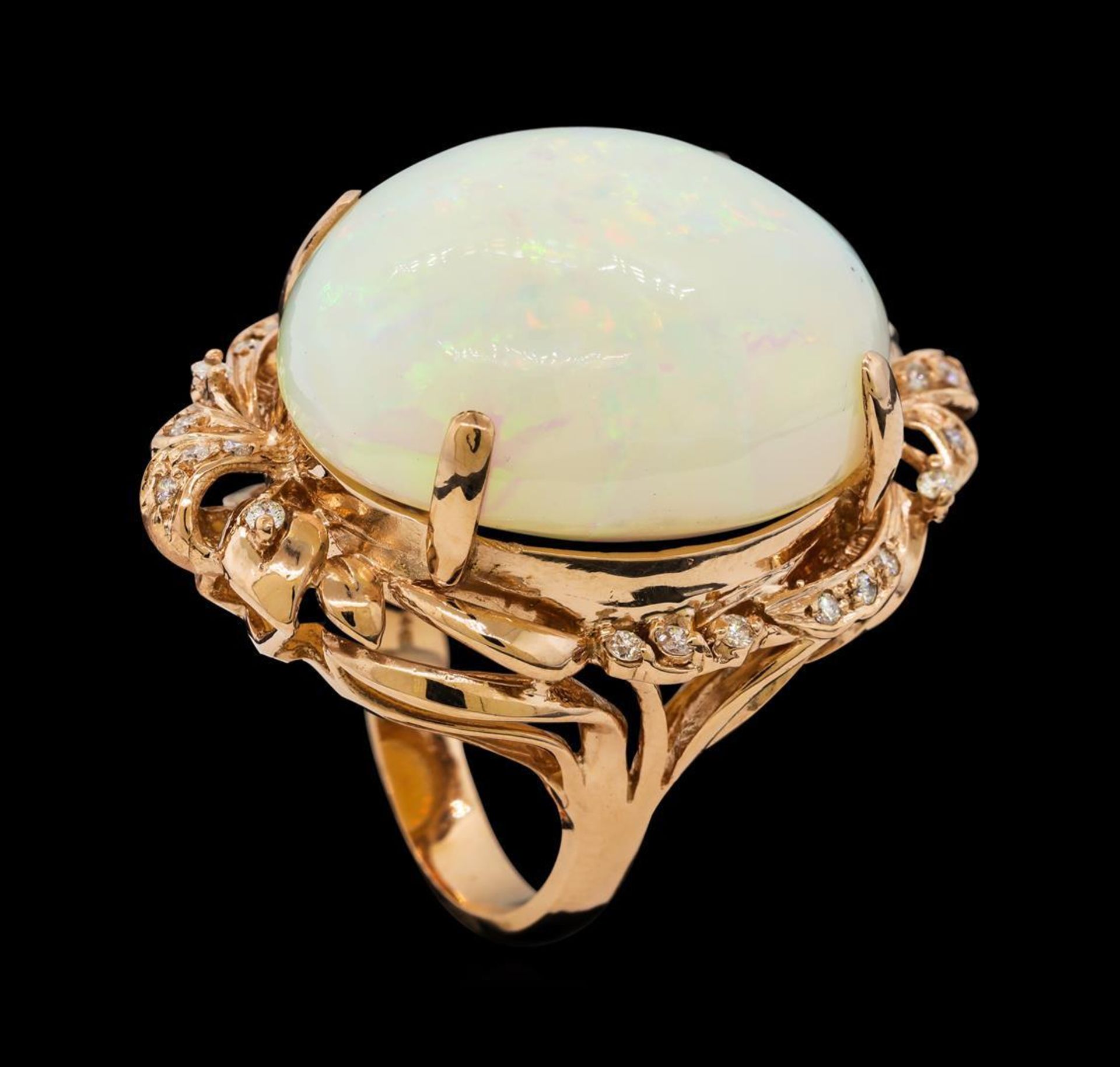 33.41 ctw Opal and Diamond Ring - 14KT Rose Gold - Image 4 of 5